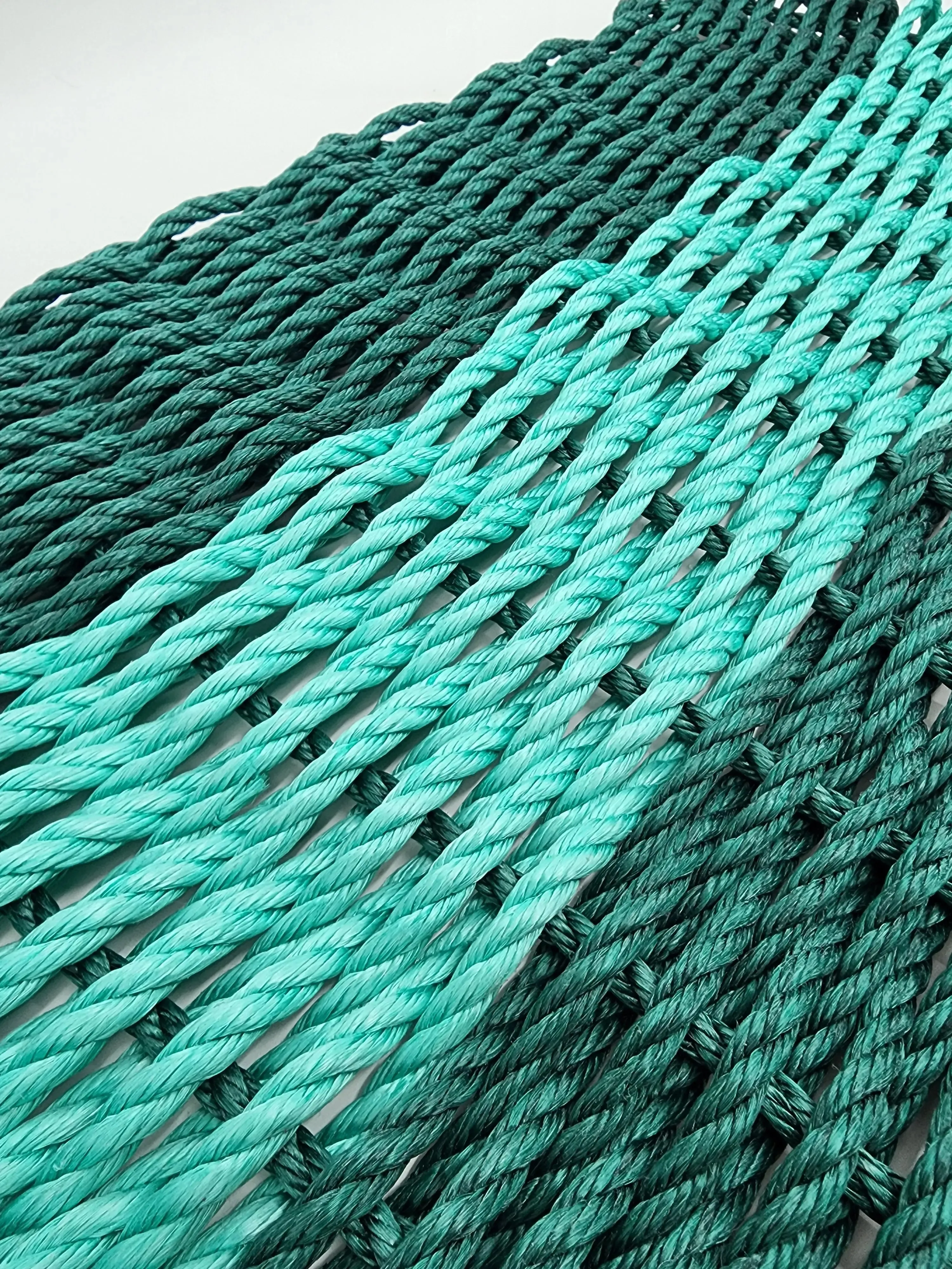 Lobster Rope Mat Hunter Green and Teal