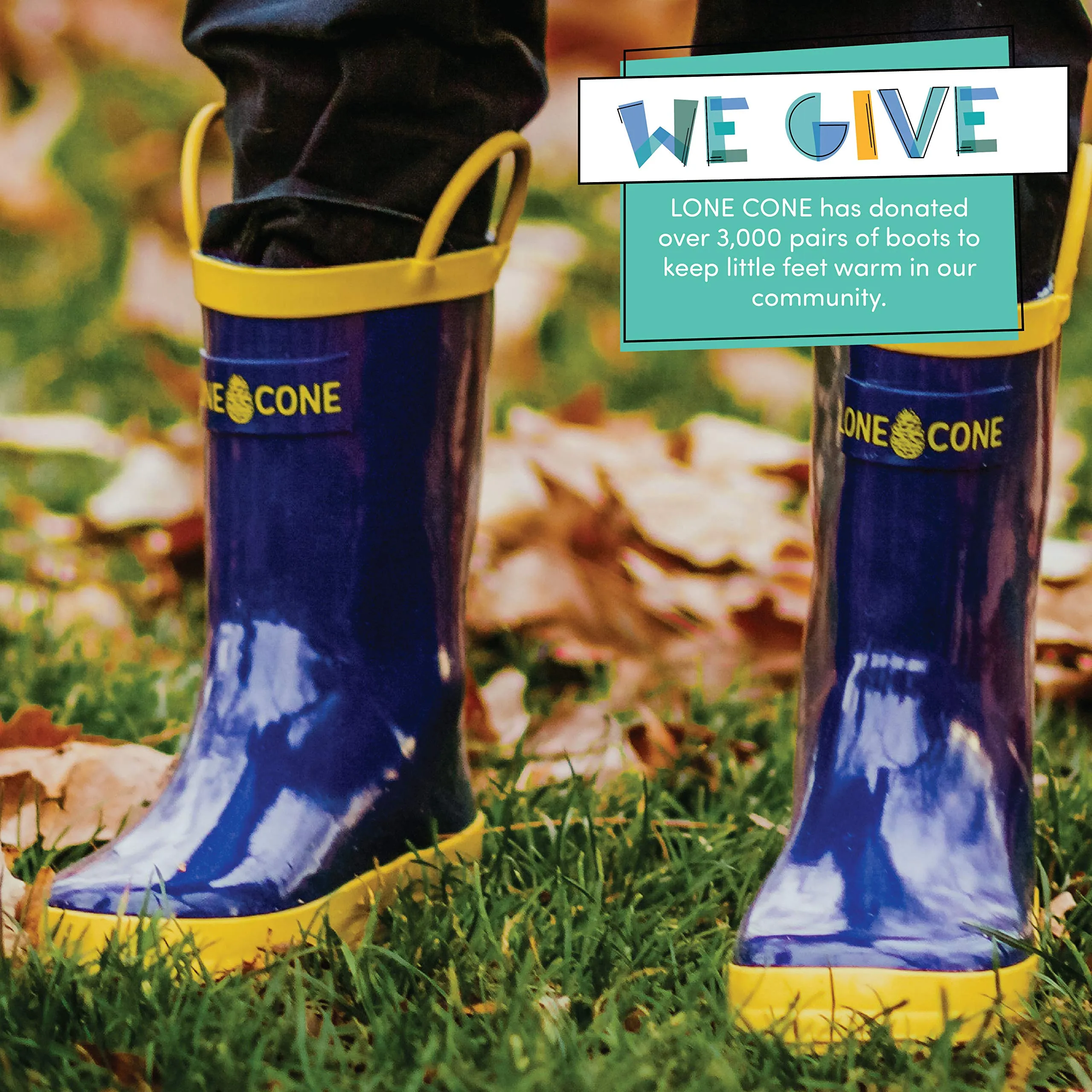 Lone Cone Rain Boots with Easy-On Handles for Toddlers and Kids, Navy Blue, Toddler 10
