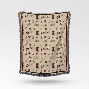 Luxurious Cotton Woven Tapestry Throw Blanket | Taskmaster | Famous Quotes Pattern