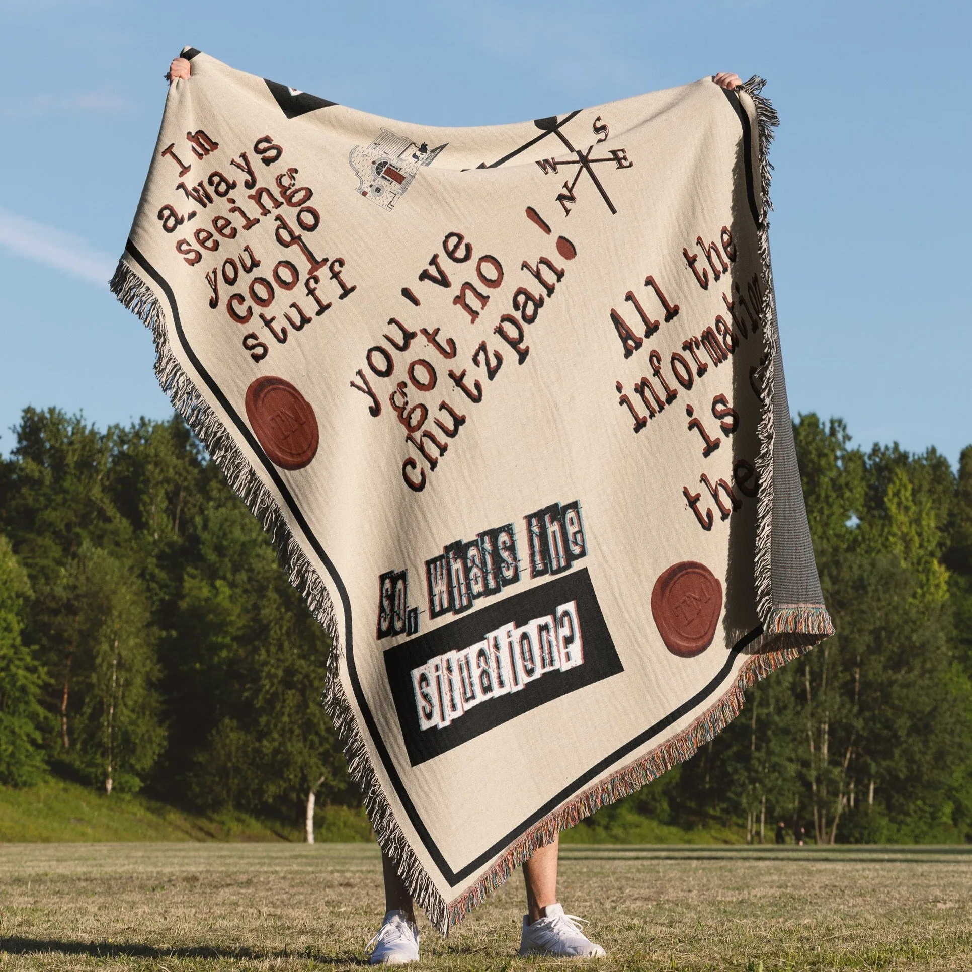 Luxurious Cotton Woven Tapestry Throw Blanket | Taskmaster | Famous Quotes