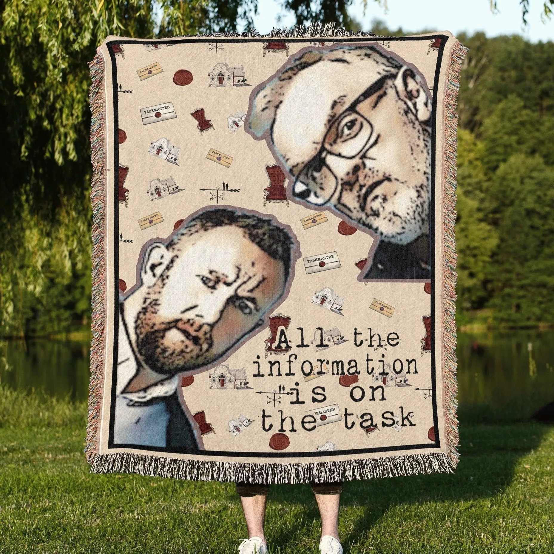 Luxurious Cotton Woven Tapestry Throw Blanket | Taskmaster | Peeping Alex and Greg