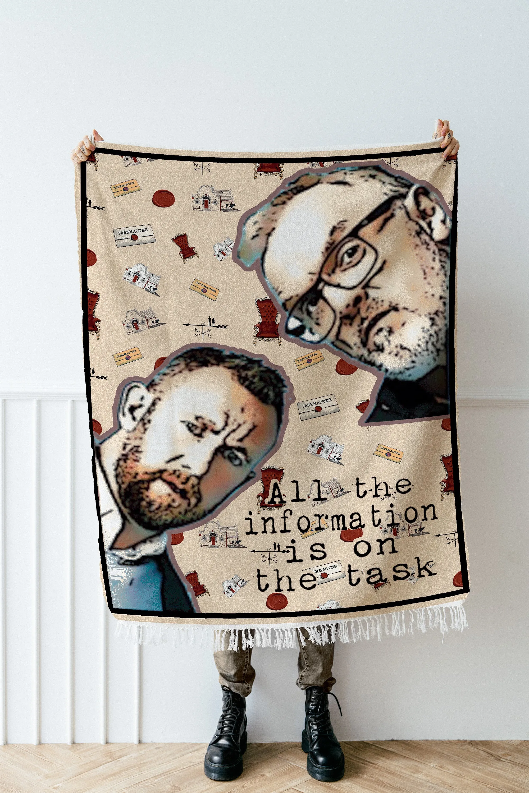Luxurious Cotton Woven Tapestry Throw Blanket | Taskmaster | Peeping Alex and Greg