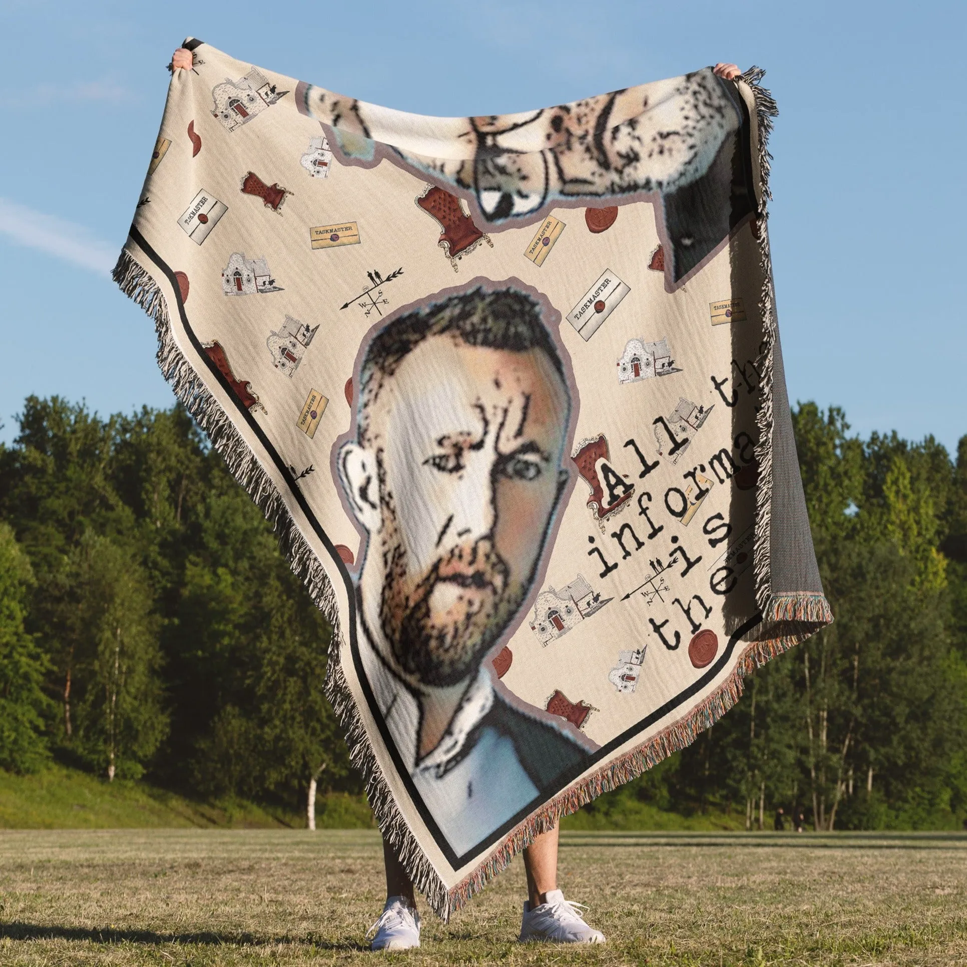 Luxurious Cotton Woven Tapestry Throw Blanket | Taskmaster | Peeping Alex and Greg