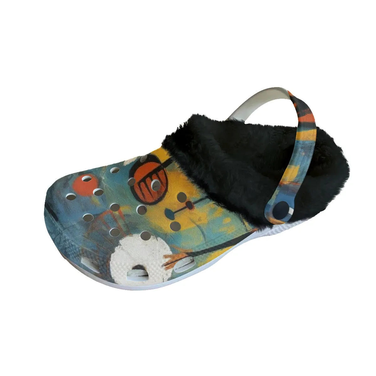 Mc#33 Men's Classic Clogs with Fleece, abstract, print