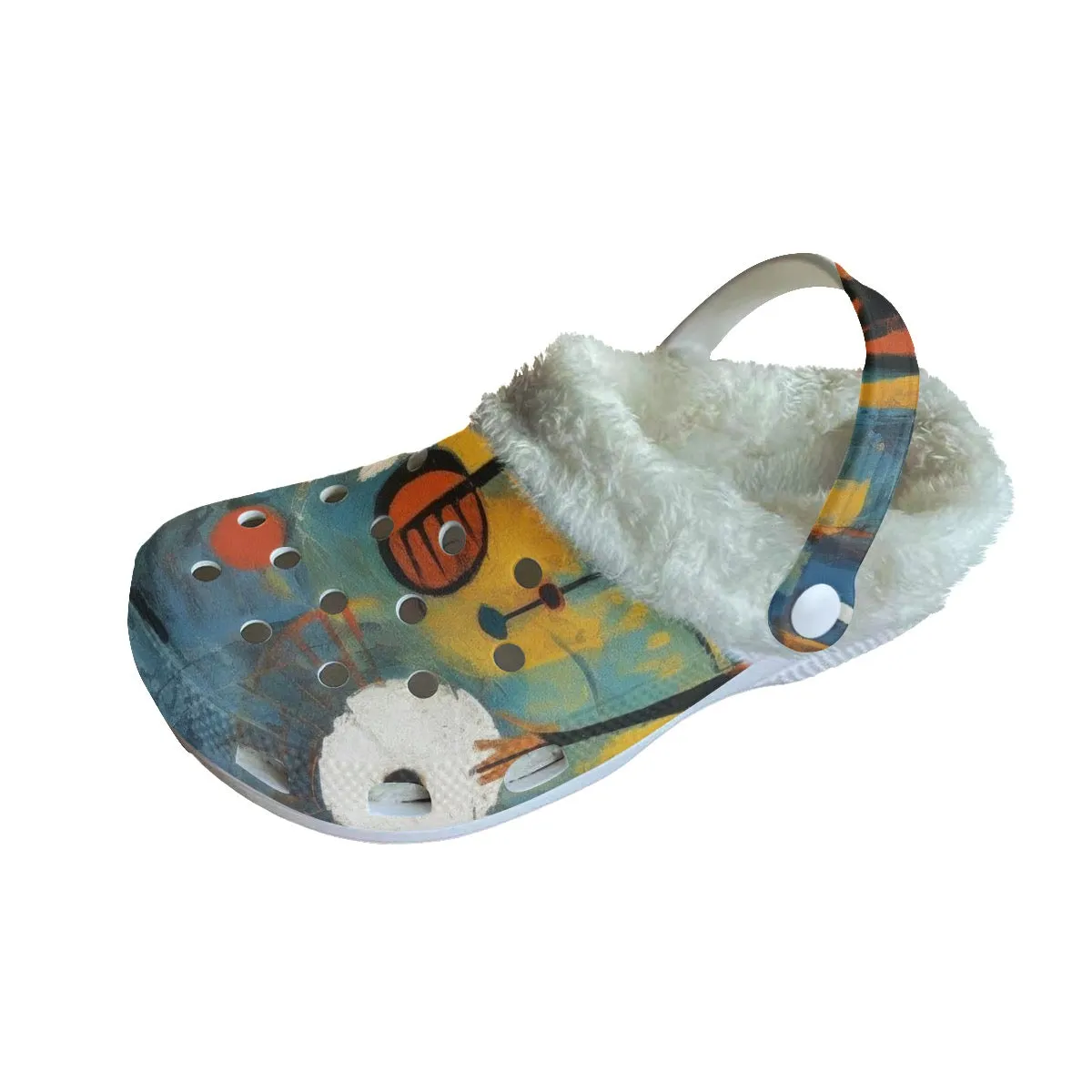 Mc#33 Men's Classic Clogs with Fleece, abstract, print