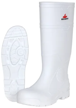 MCR Safety 16" White PVC Boot, Mens, Plain Toe 9