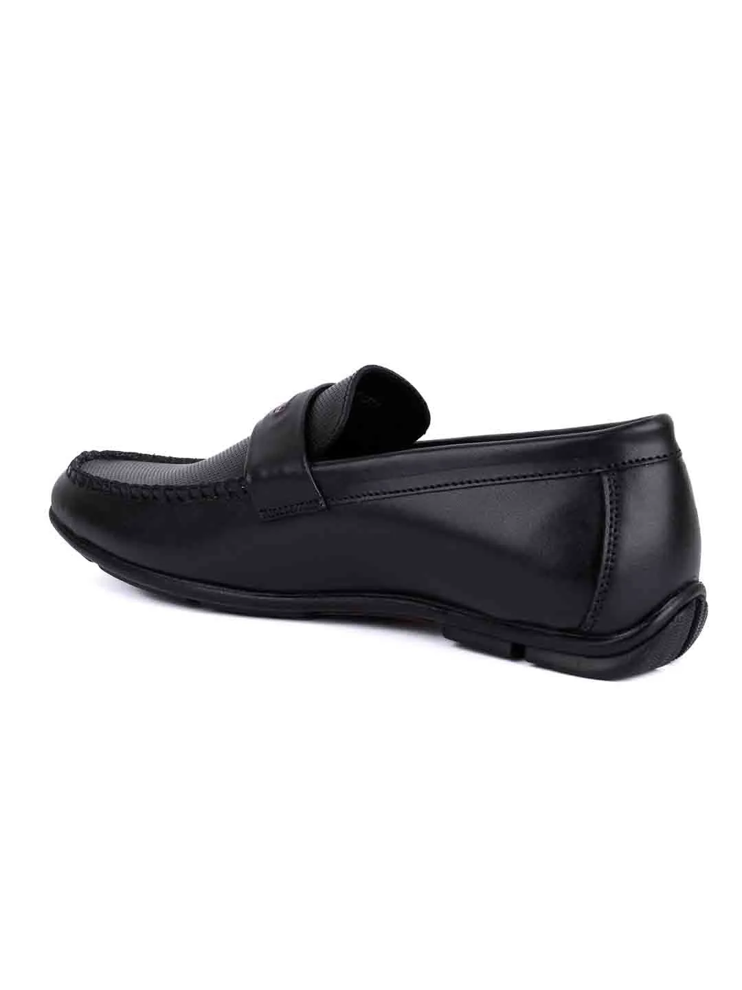 Men Black Perforated Driving Shoes