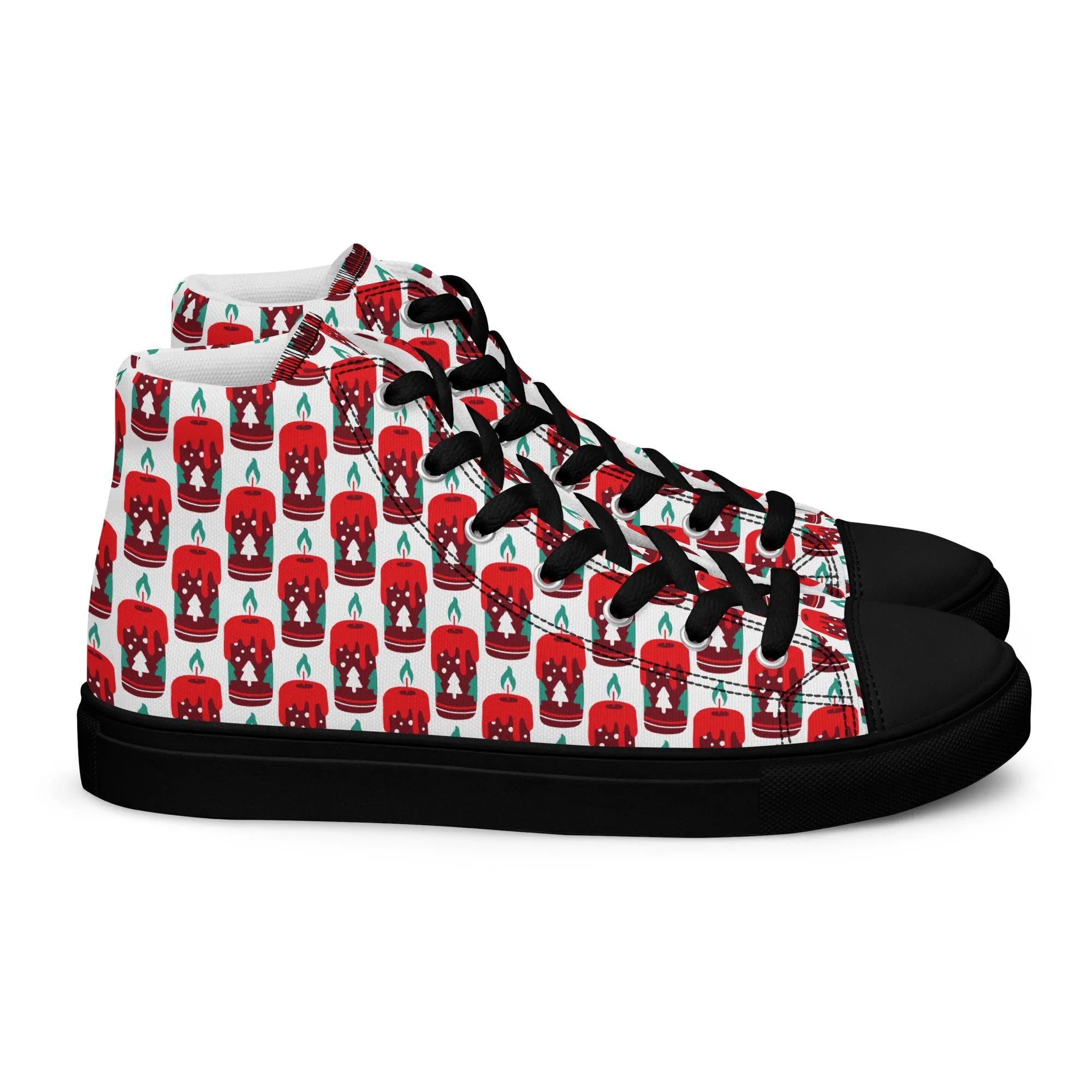 Men Christmas High Top Canvas Shoes (Glamourange Holiday Magic Canvas Shoes For Men - 0010)