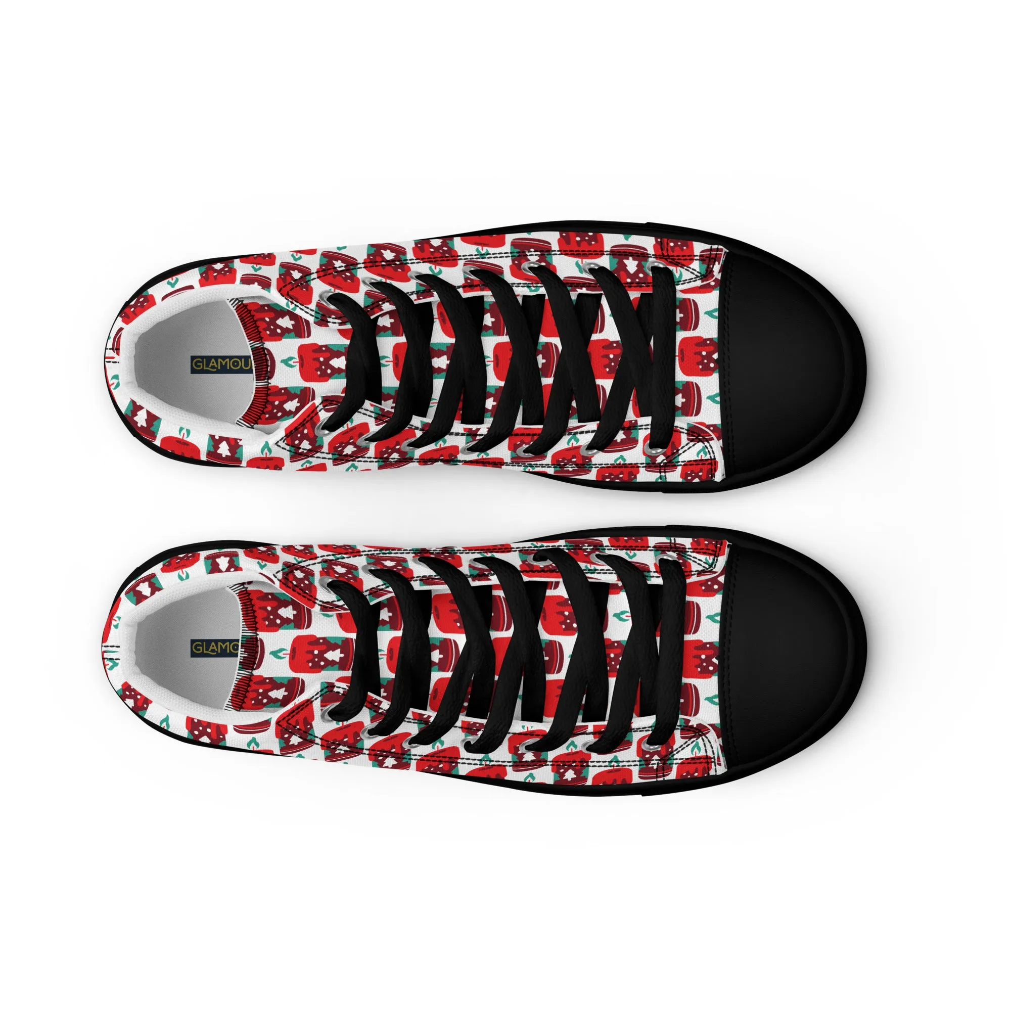 Men Christmas High Top Canvas Shoes (Glamourange Holiday Magic Canvas Shoes For Men - 0010)