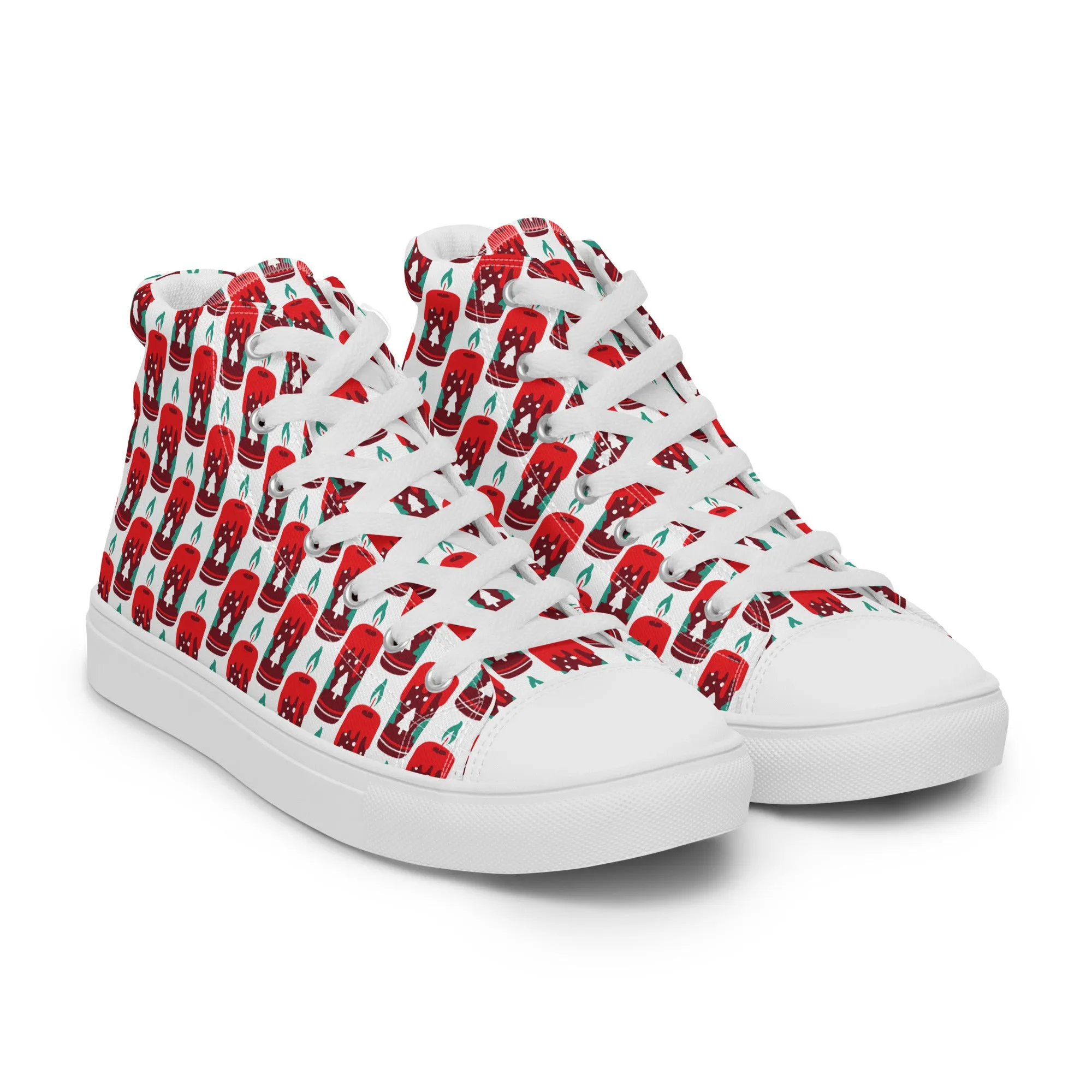 Men Christmas High Top Canvas Shoes (Glamourange Holiday Magic Canvas Shoes For Men - 0010)