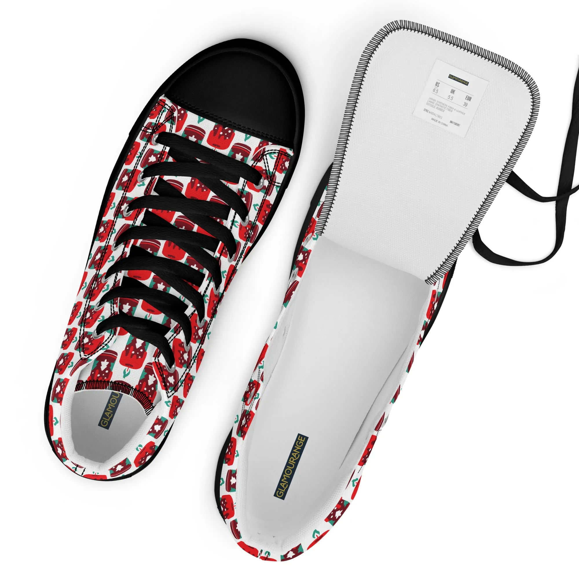 Men Christmas High Top Canvas Shoes (Glamourange Holiday Magic Canvas Shoes For Men - 0010)