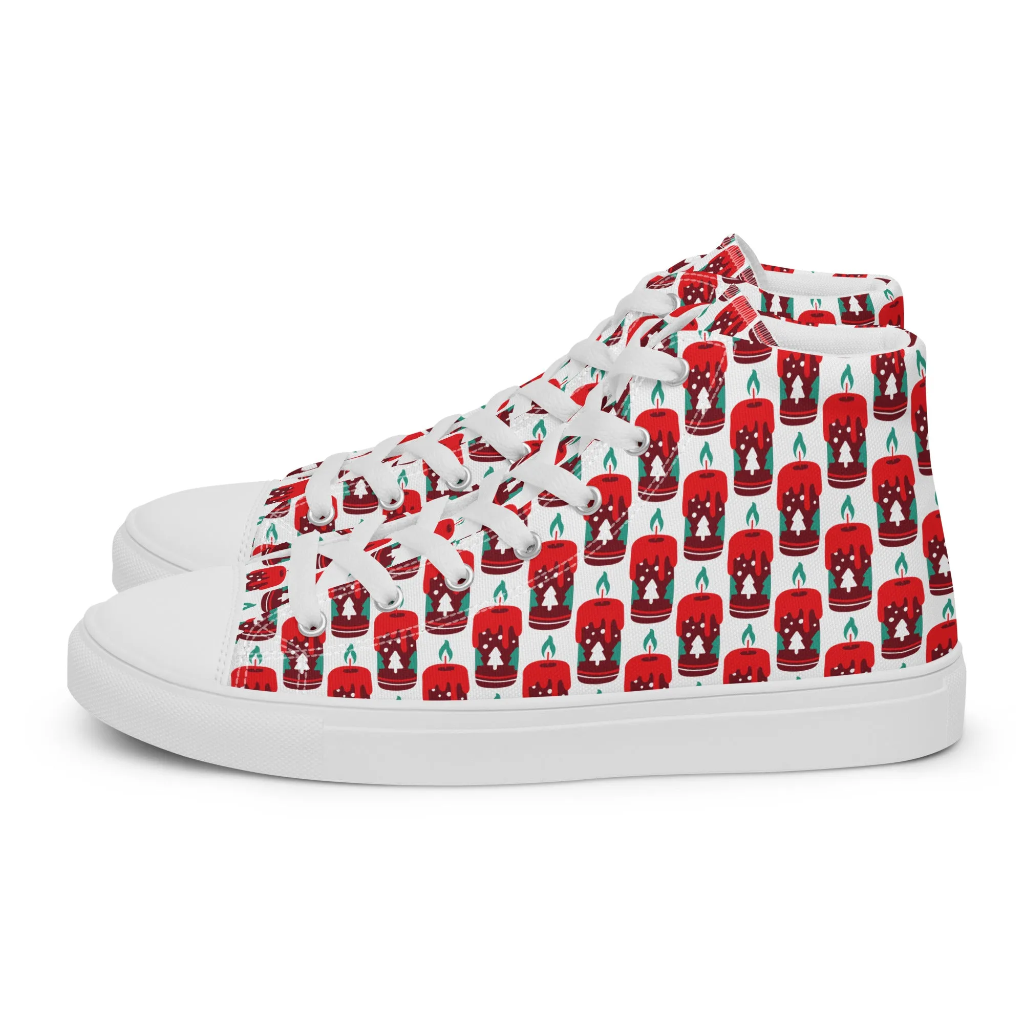 Men Christmas High Top Canvas Shoes (Glamourange Holiday Magic Canvas Shoes For Men - 0010)