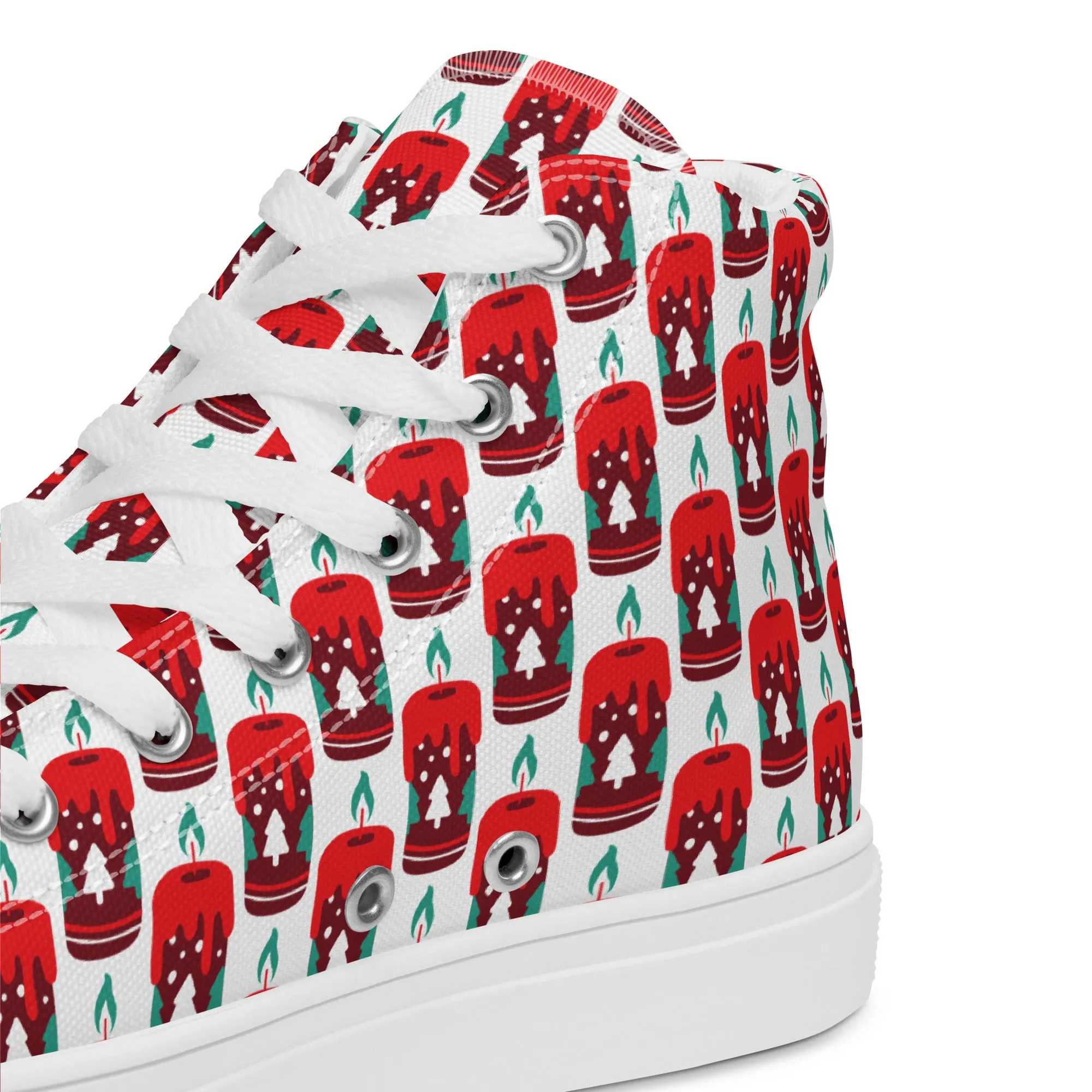 Men Christmas High Top Canvas Shoes (Glamourange Holiday Magic Canvas Shoes For Men - 0010)