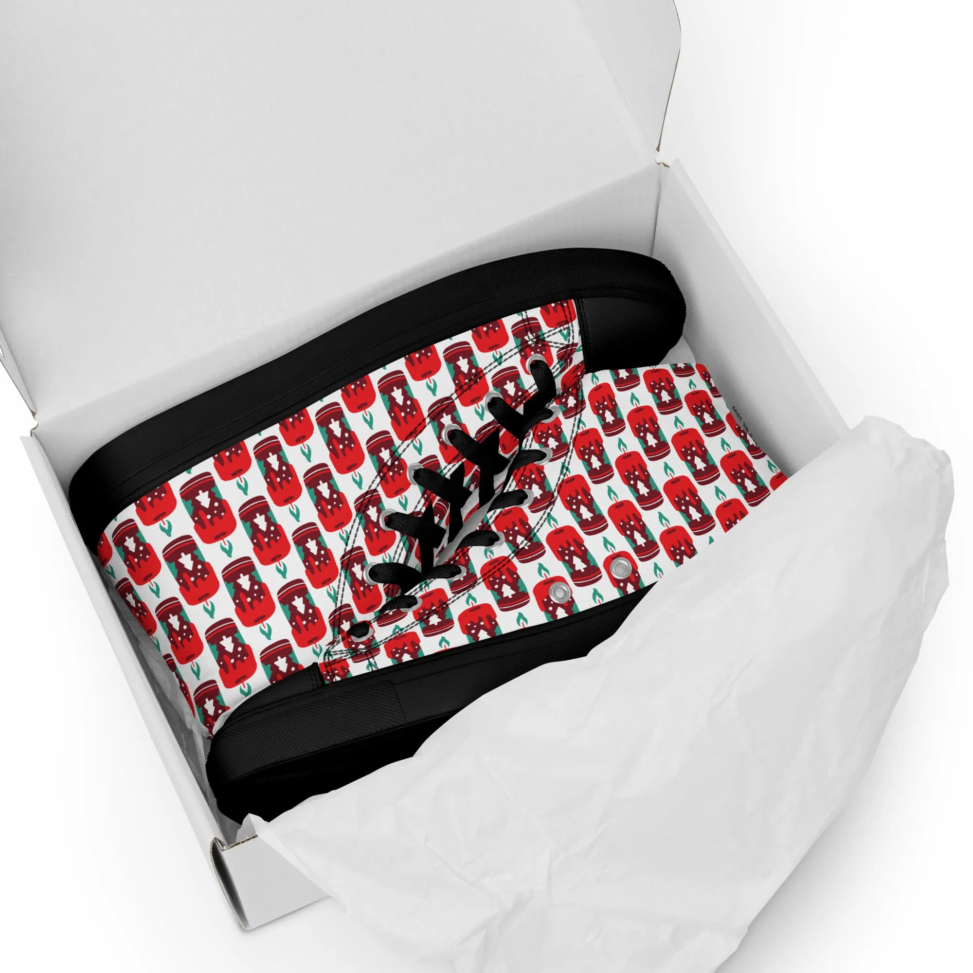 Men Christmas High Top Canvas Shoes (Glamourange Holiday Magic Canvas Shoes For Men - 0010)