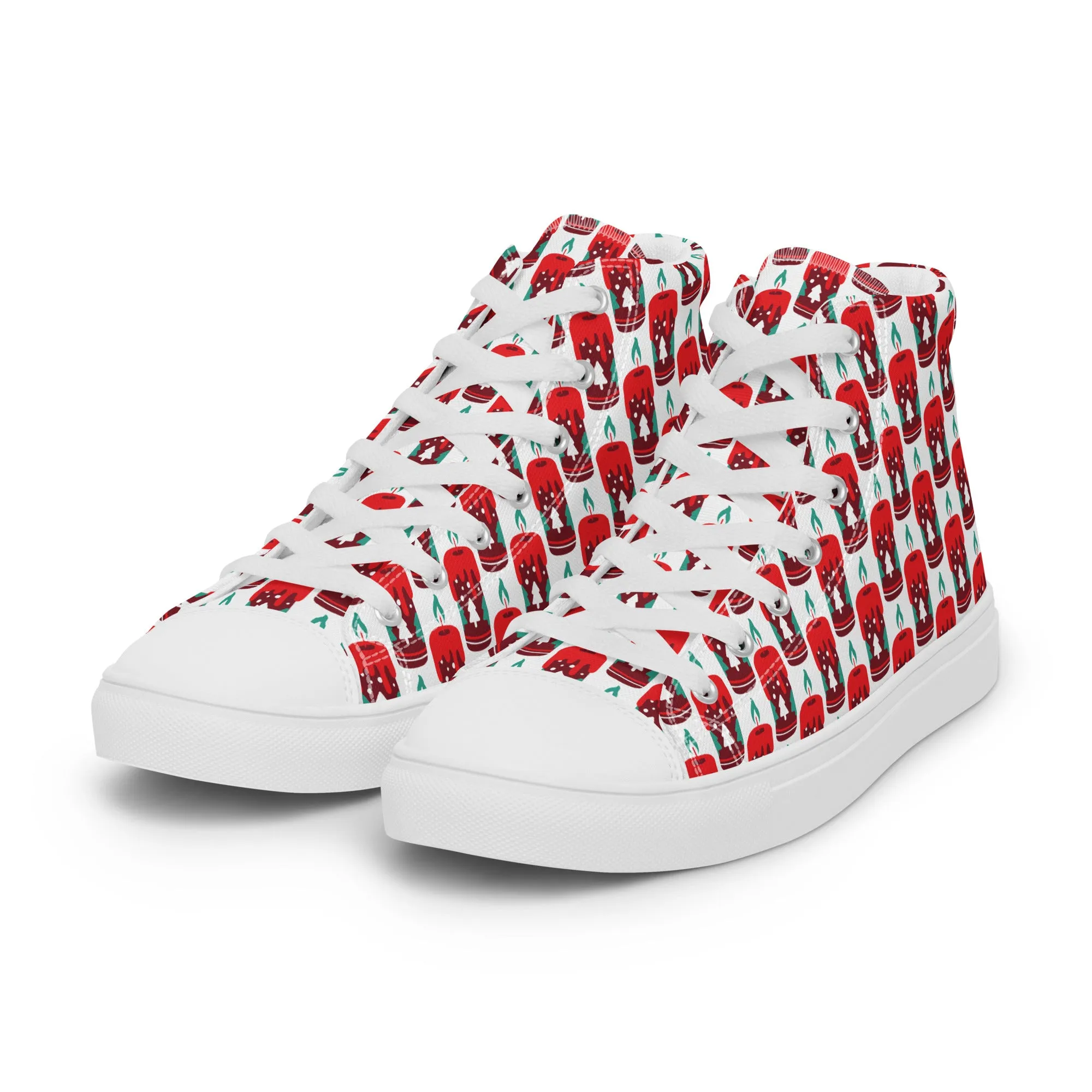 Men Christmas High Top Canvas Shoes (Glamourange Holiday Magic Canvas Shoes For Men - 0010)