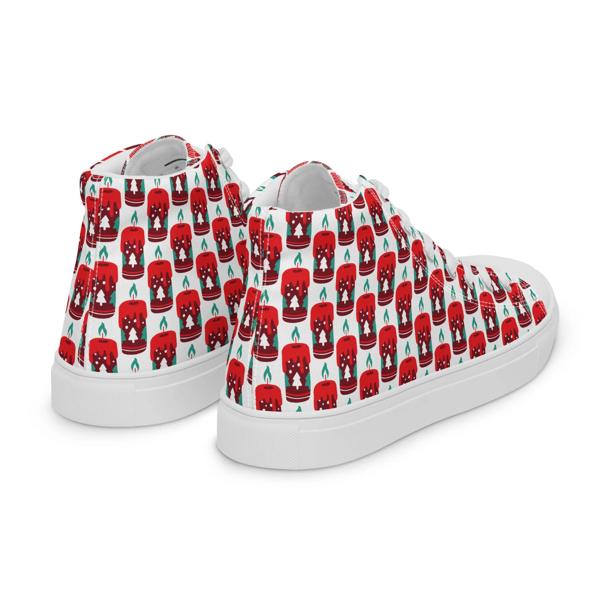 Men Christmas High Top Canvas Shoes (Glamourange Holiday Magic Canvas Shoes For Men - 0010)