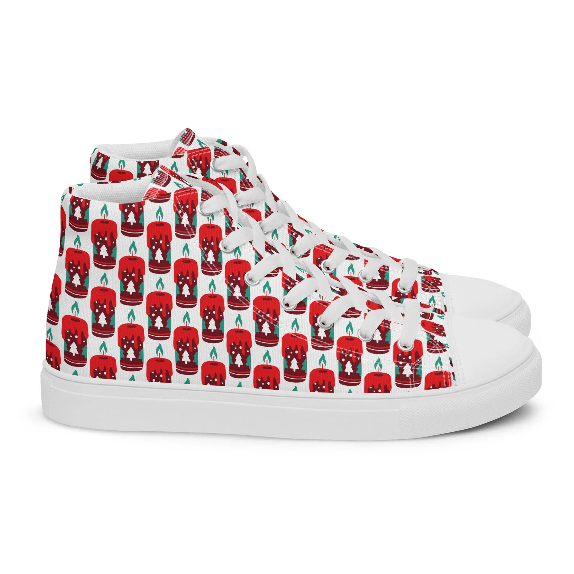 Men Christmas High Top Canvas Shoes (Glamourange Holiday Magic Canvas Shoes For Men - 0010)