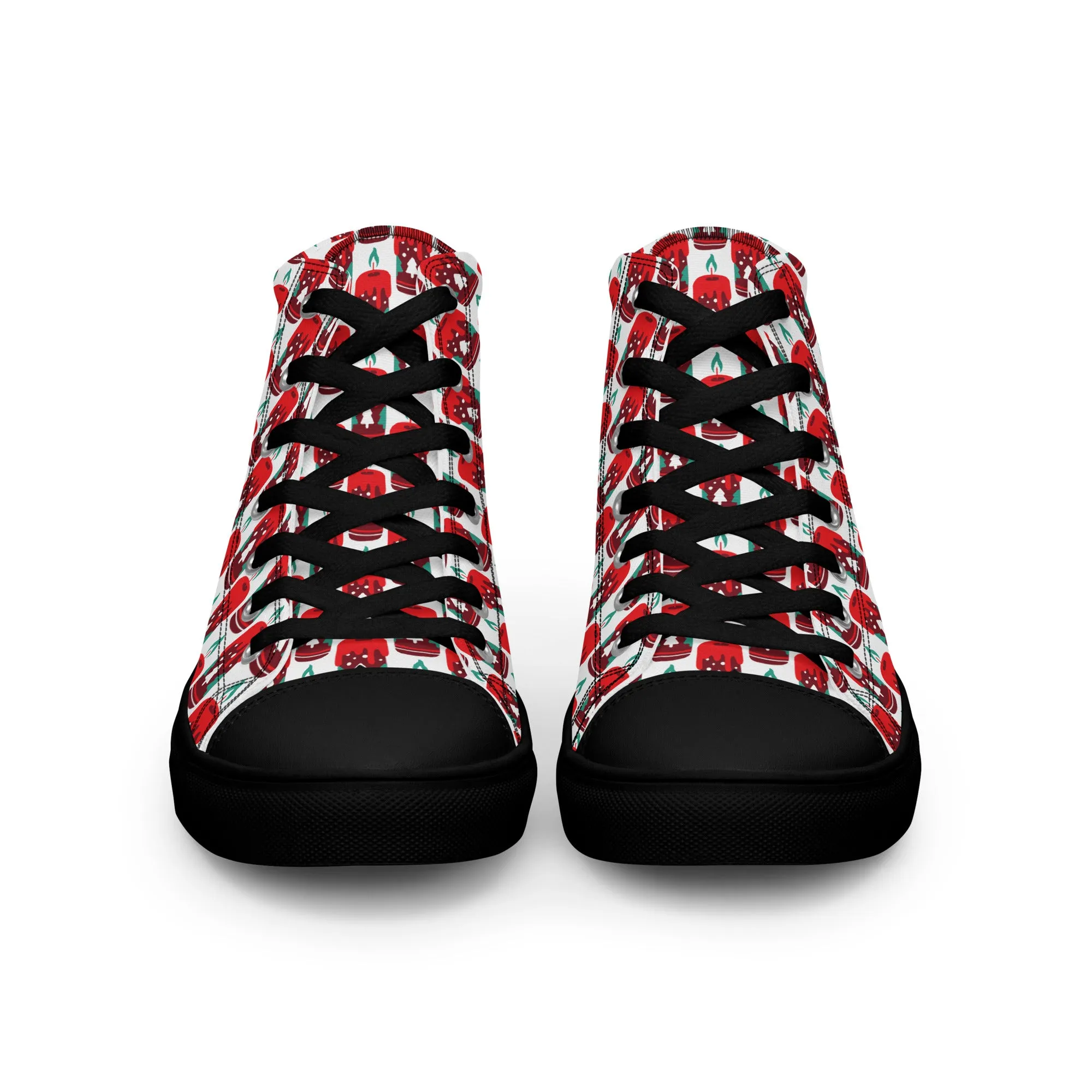 Men Christmas High Top Canvas Shoes (Glamourange Holiday Magic Canvas Shoes For Men - 0010)