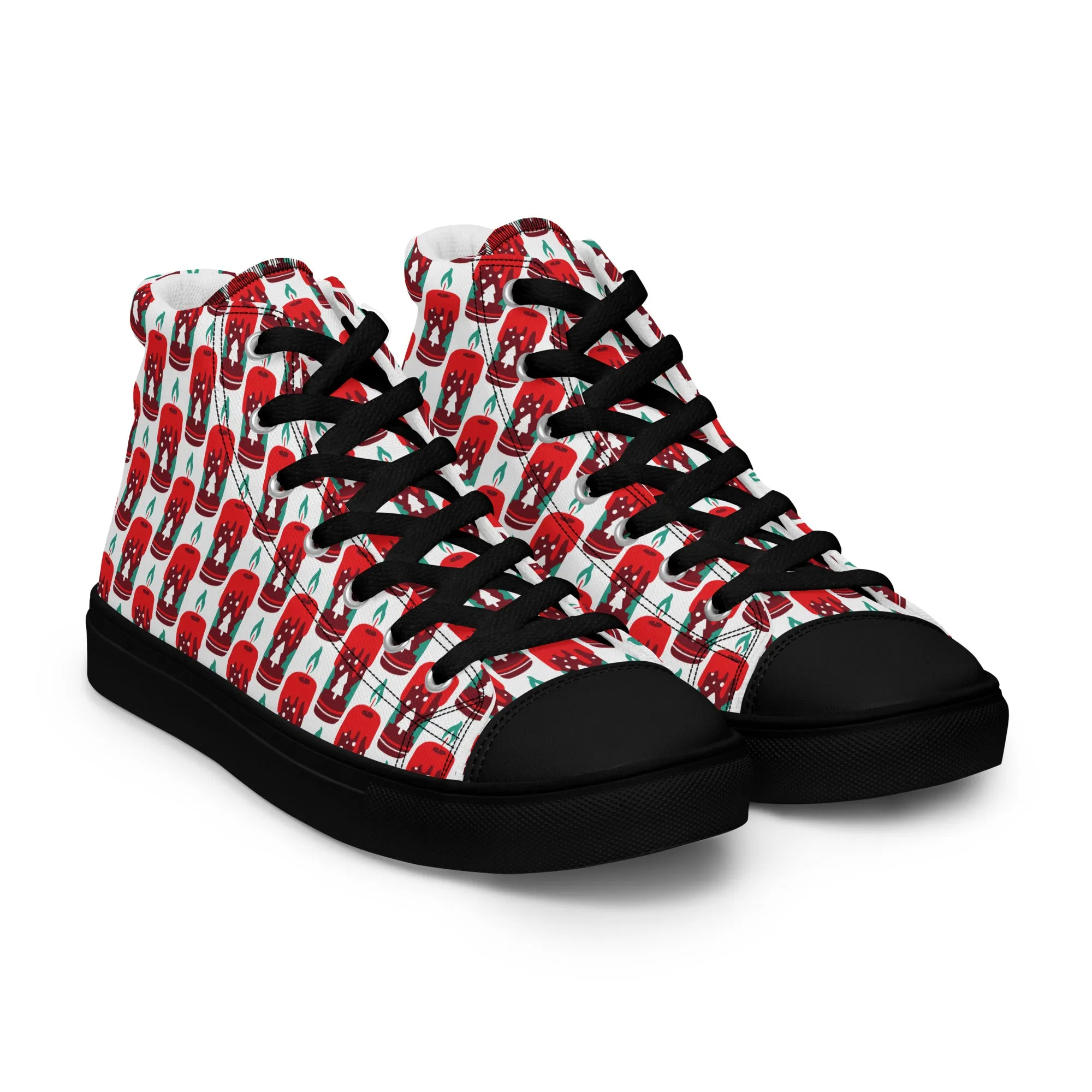 Men Christmas High Top Canvas Shoes (Glamourange Holiday Magic Canvas Shoes For Men - 0010)