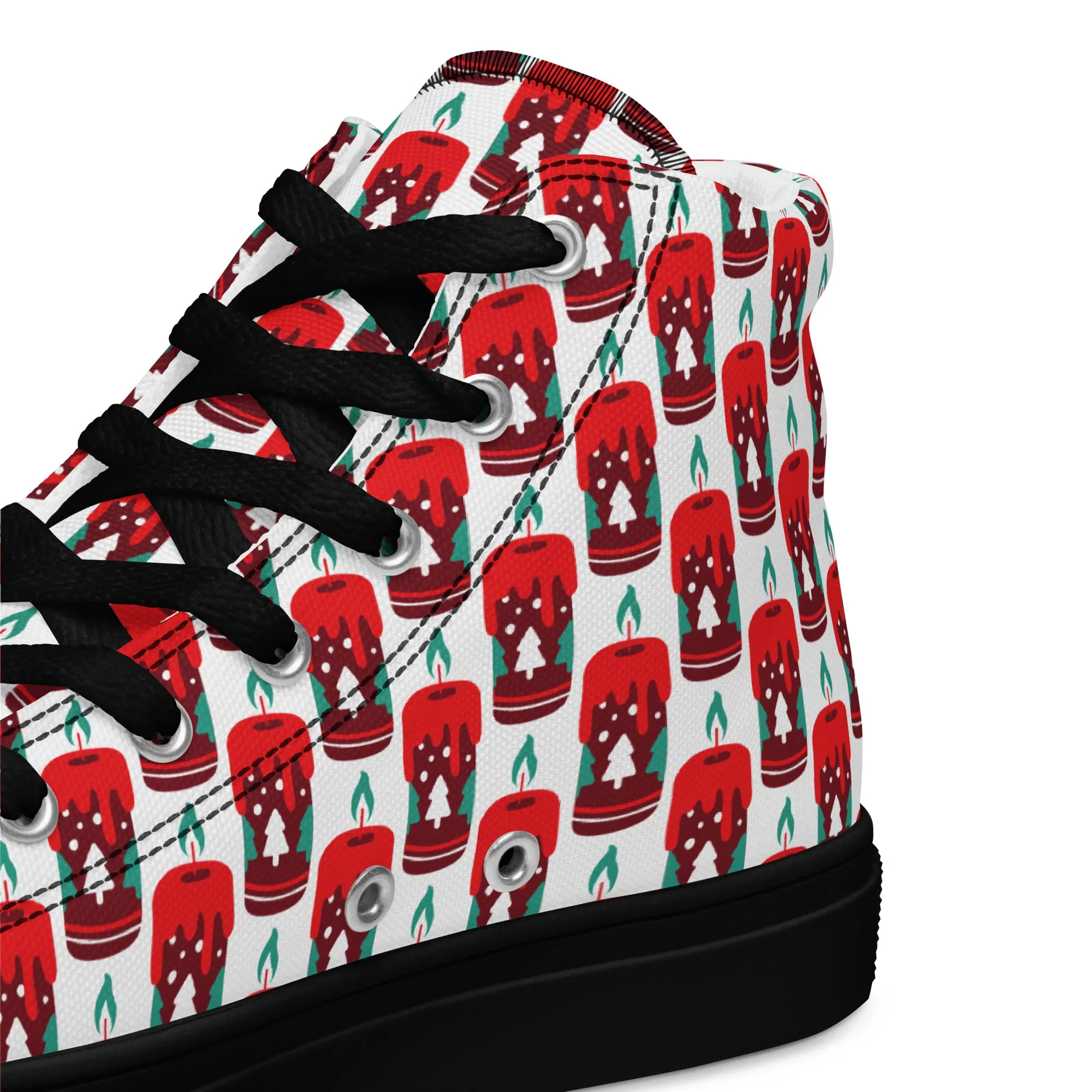 Men Christmas High Top Canvas Shoes (Glamourange Holiday Magic Canvas Shoes For Men - 0010)