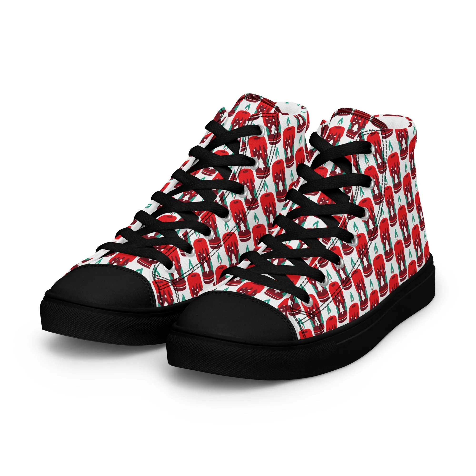 Men Christmas High Top Canvas Shoes (Glamourange Holiday Magic Canvas Shoes For Men - 0010)