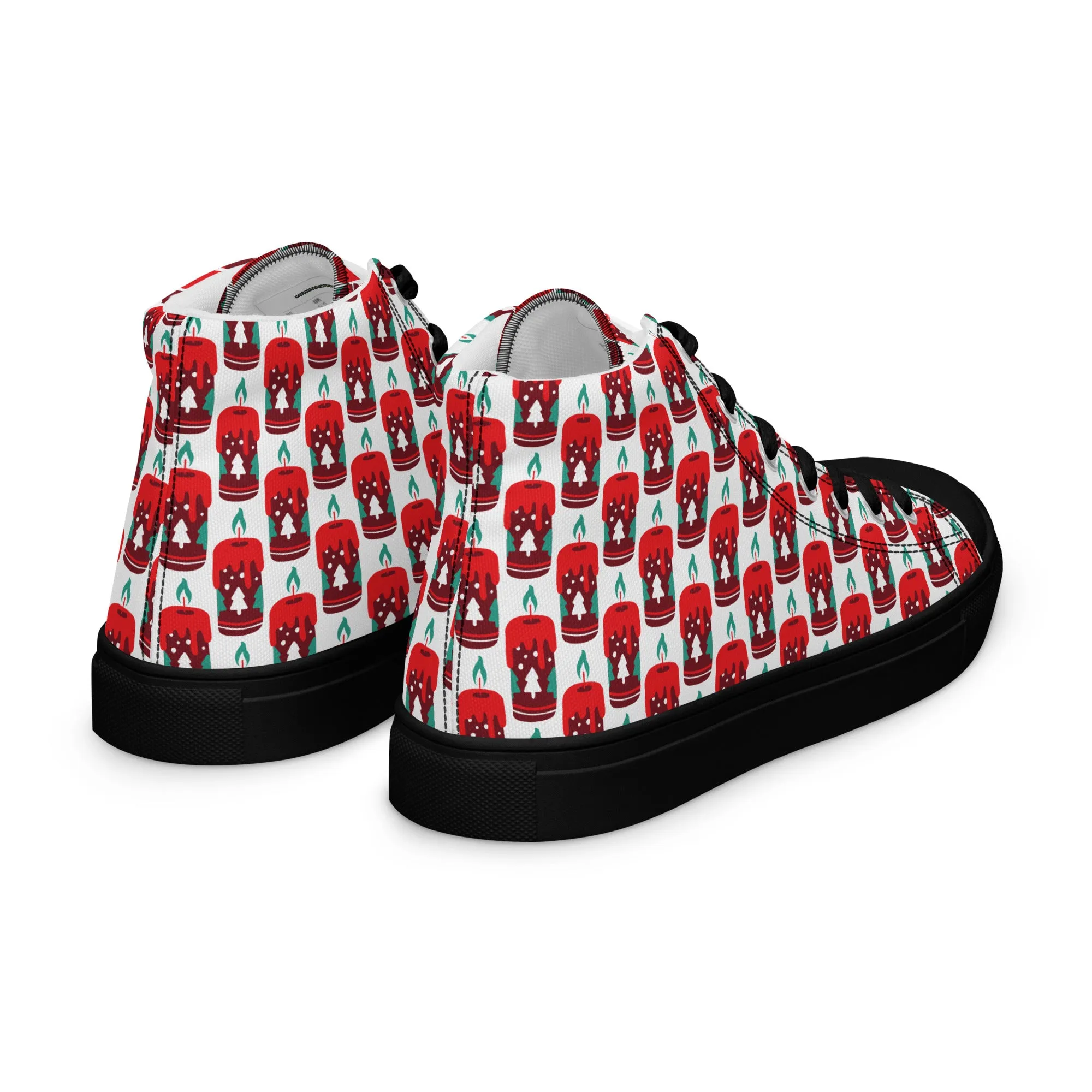 Men Christmas High Top Canvas Shoes (Glamourange Holiday Magic Canvas Shoes For Men - 0010)