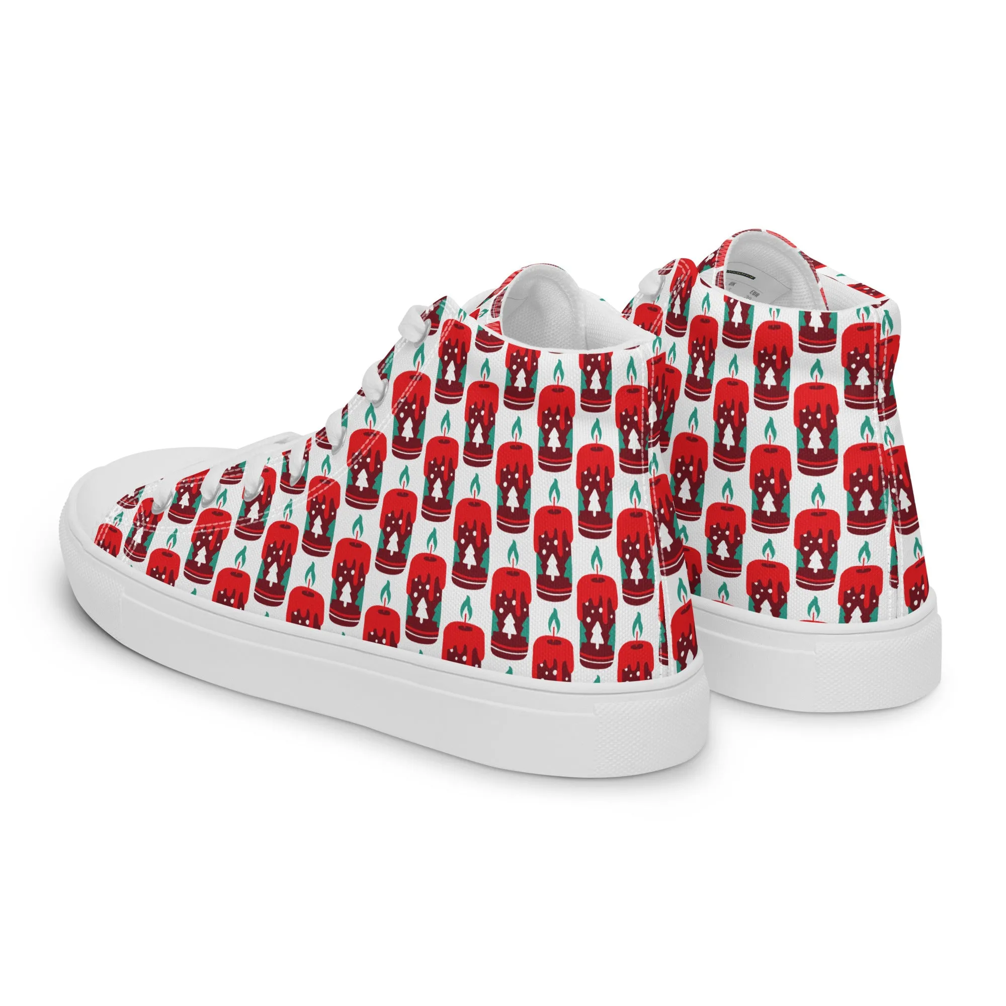 Men Christmas High Top Canvas Shoes (Glamourange Holiday Magic Canvas Shoes For Men - 0010)