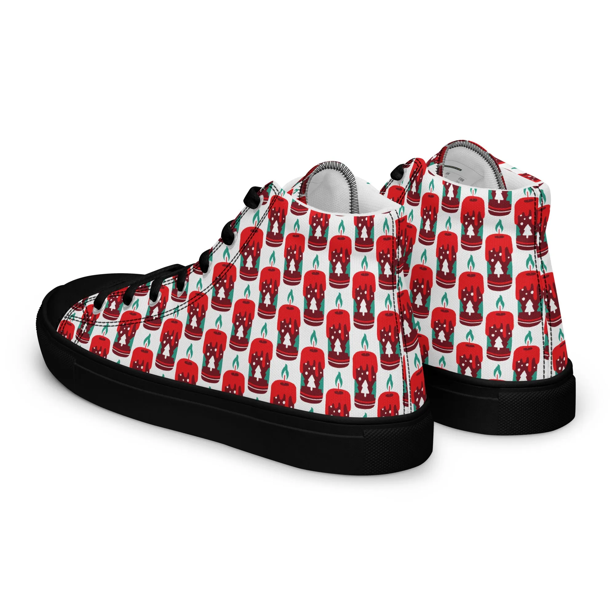 Men Christmas High Top Canvas Shoes (Glamourange Holiday Magic Canvas Shoes For Men - 0010)