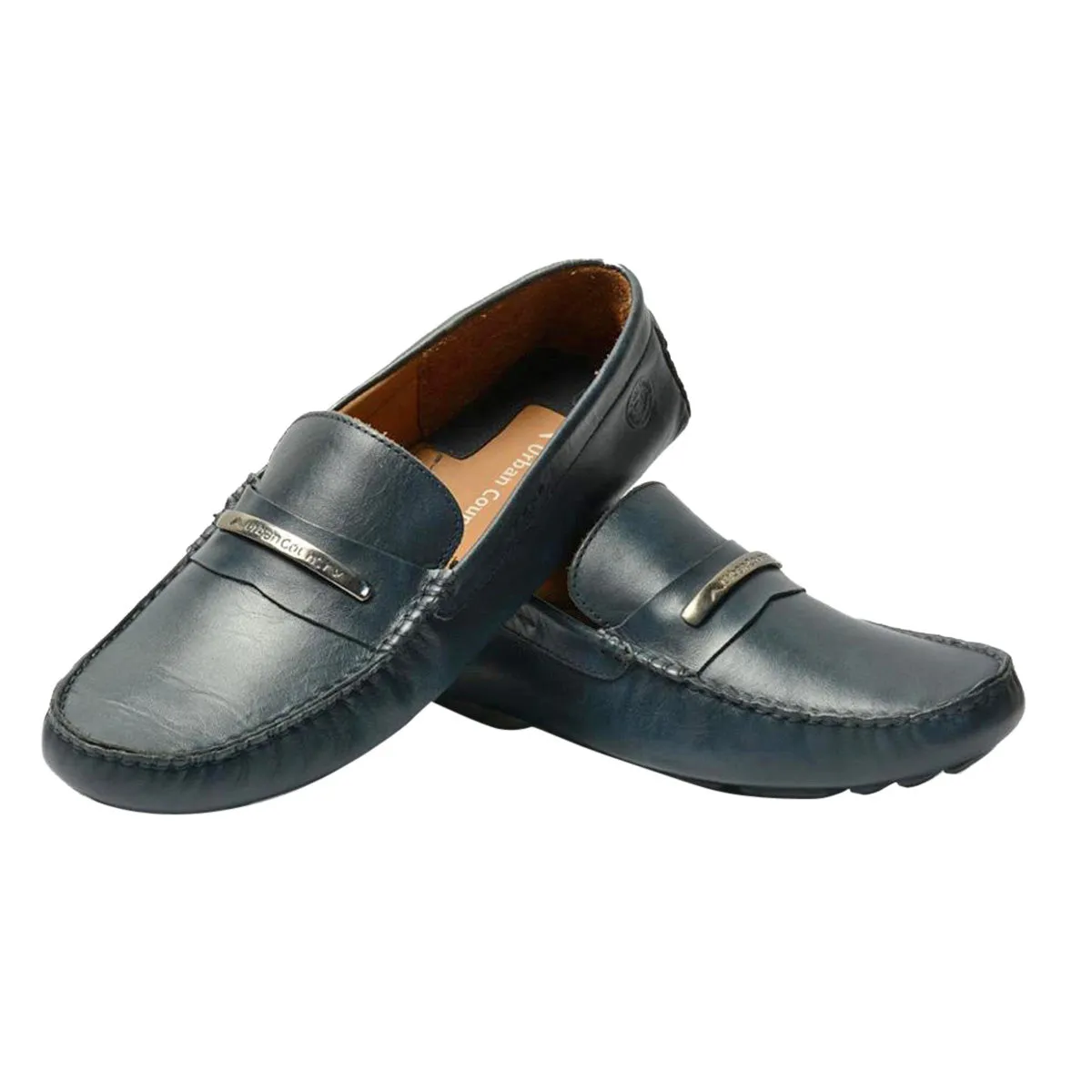 Men Leather Driving Shoes ǀ NAVY 5036