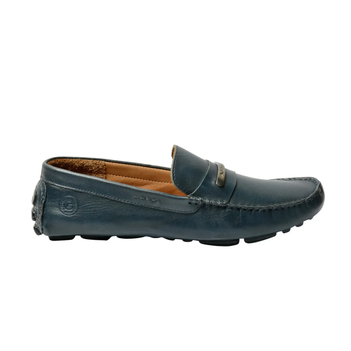 Men Leather Driving Shoes ǀ NAVY 5036