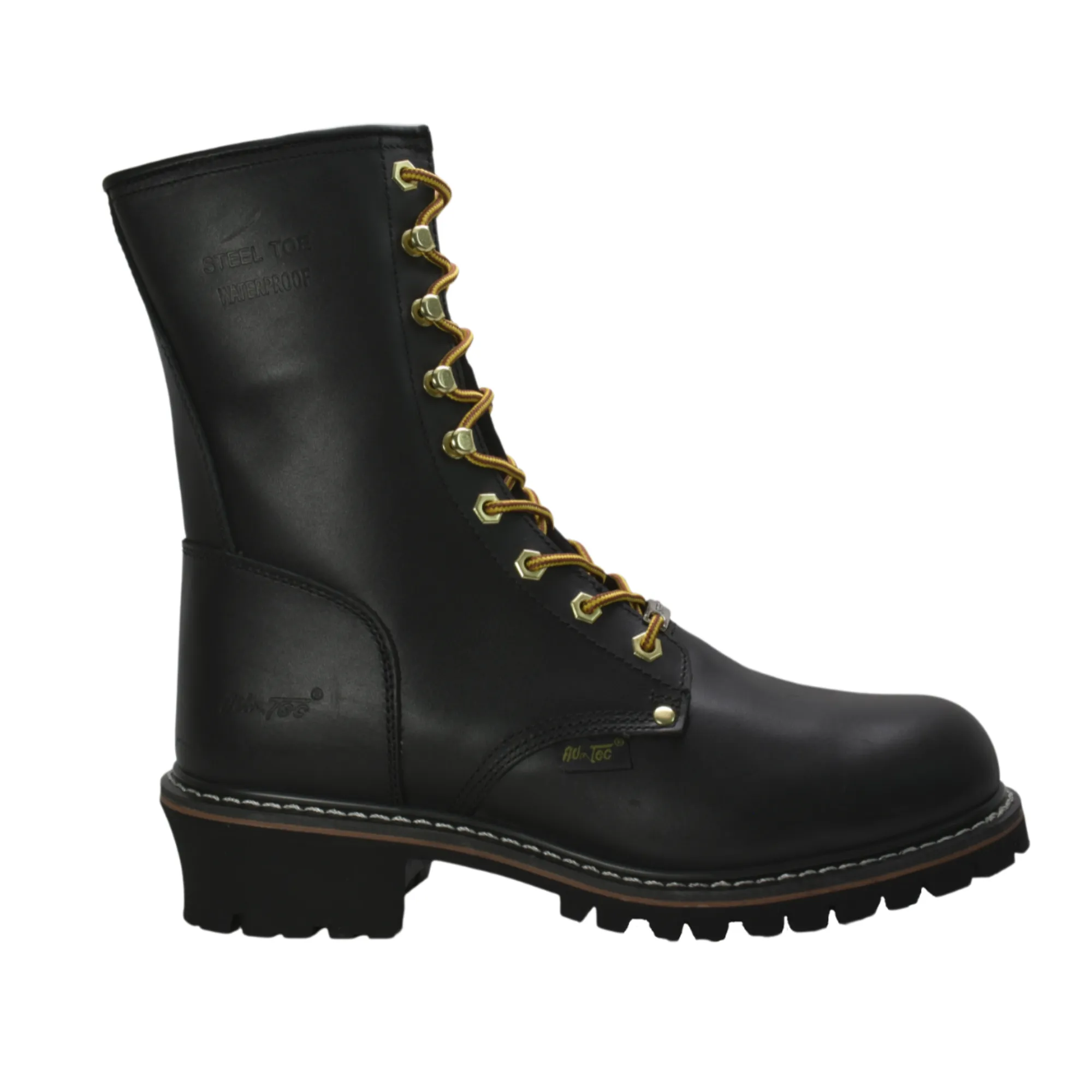 Men's 9" Black Lace Waterproof Steel Toe Logger - 1428WP-BK