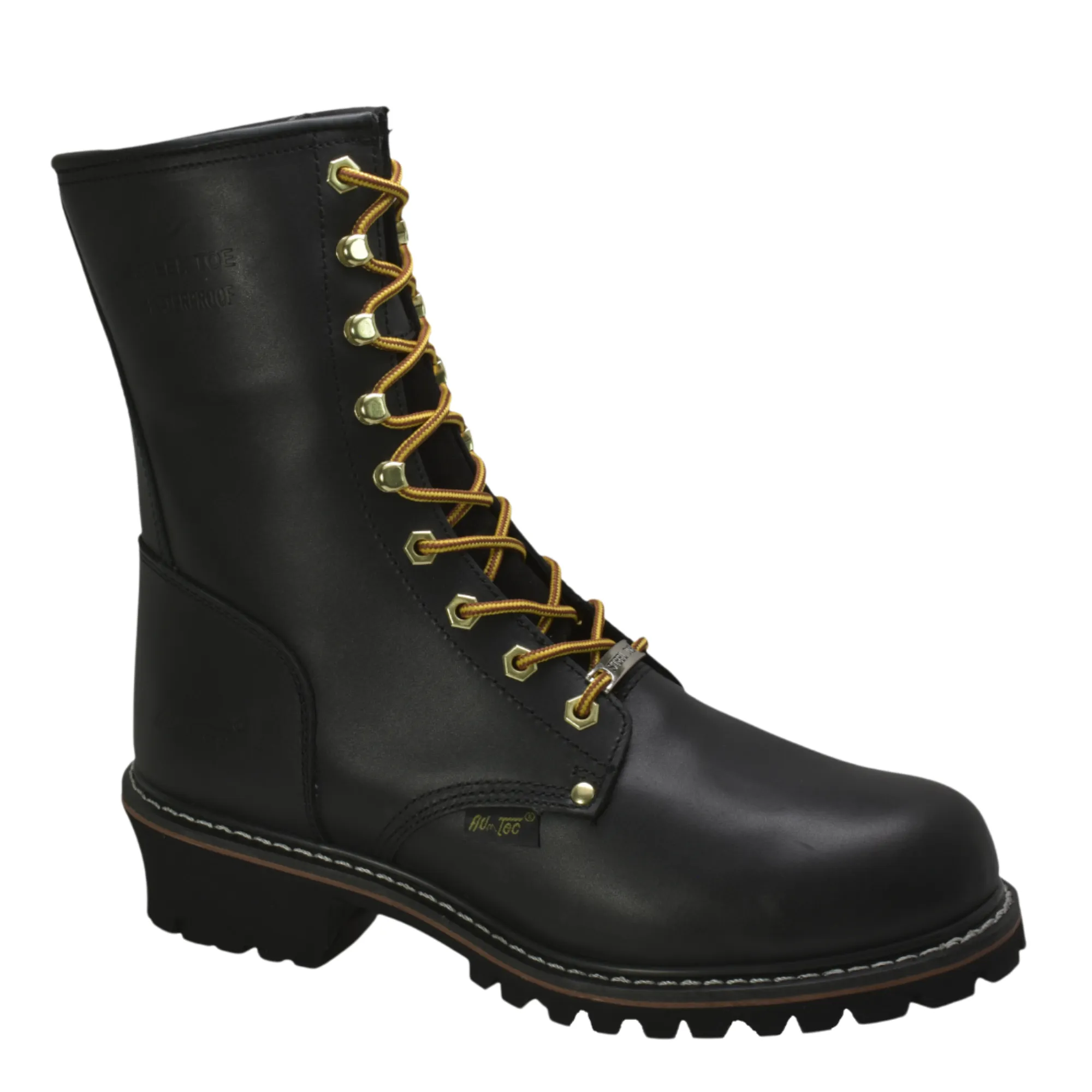Men's 9" Black Lace Waterproof Steel Toe Logger - 1428WP-BK