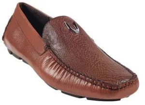 Men's Cognac Genuine Shark Driver Vestigium Driving Shoes Slip On Stylish Dress Loafer