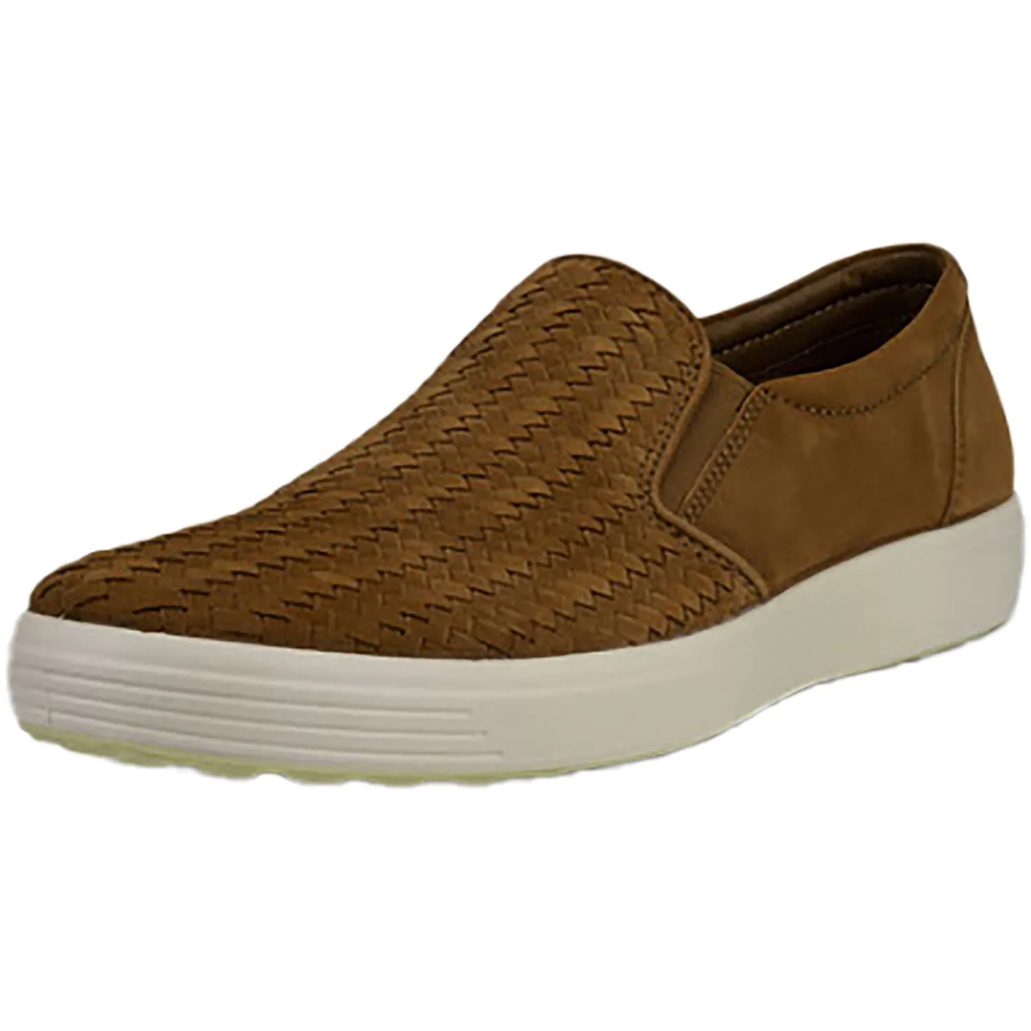 Men's Ecco Soft 7 Slip-On Camel Cow Nubuck