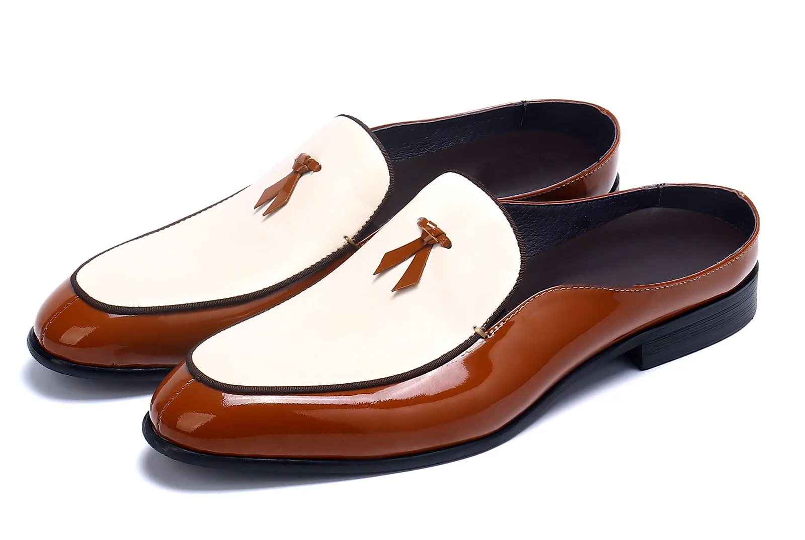 Men's Open Slip-On Leather Mules