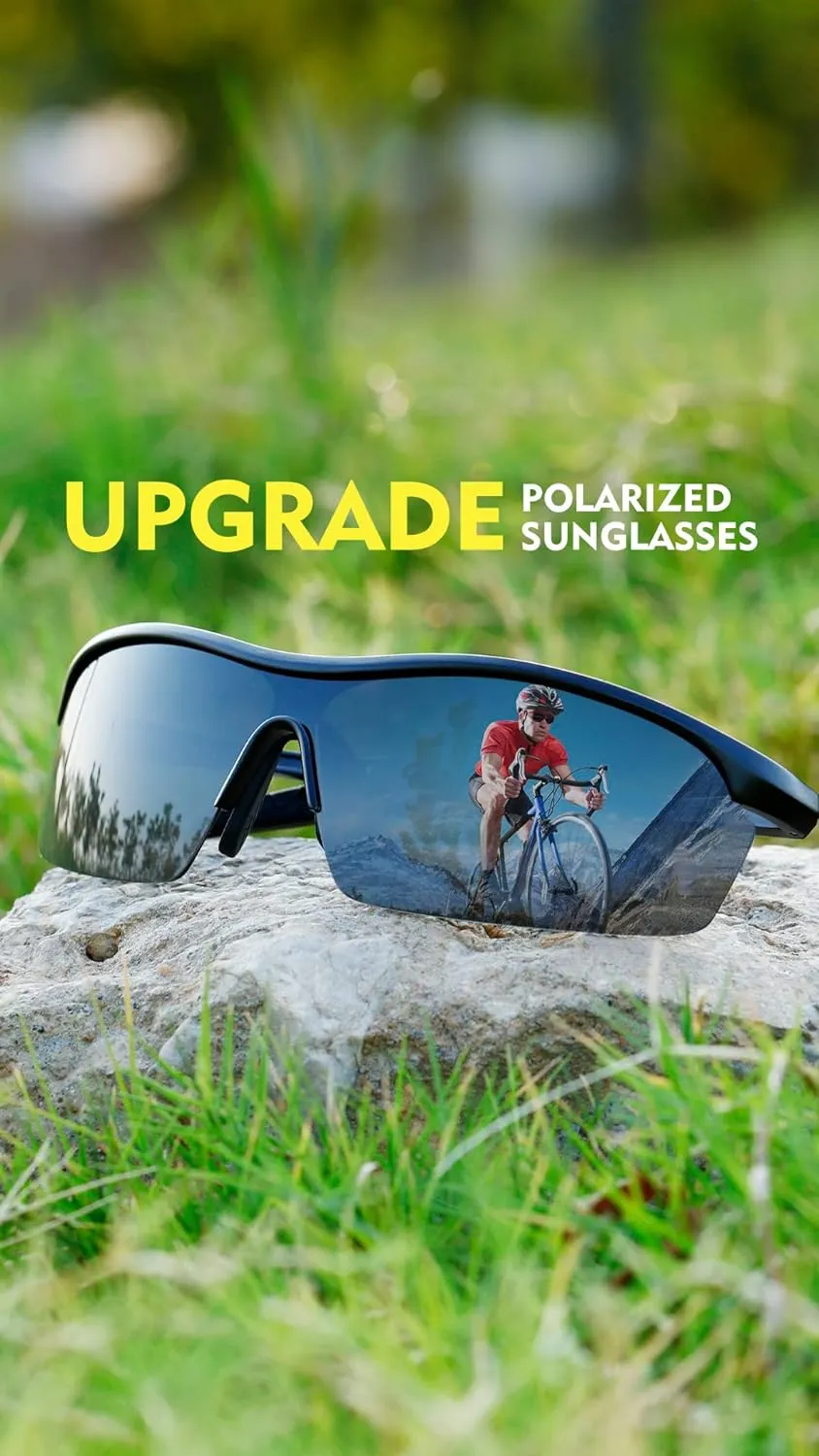 Men's Polarized Sunglasses: Advanced UV Protection, Ultralight Al-Mg Frame for Cycling, Golfing & Driving