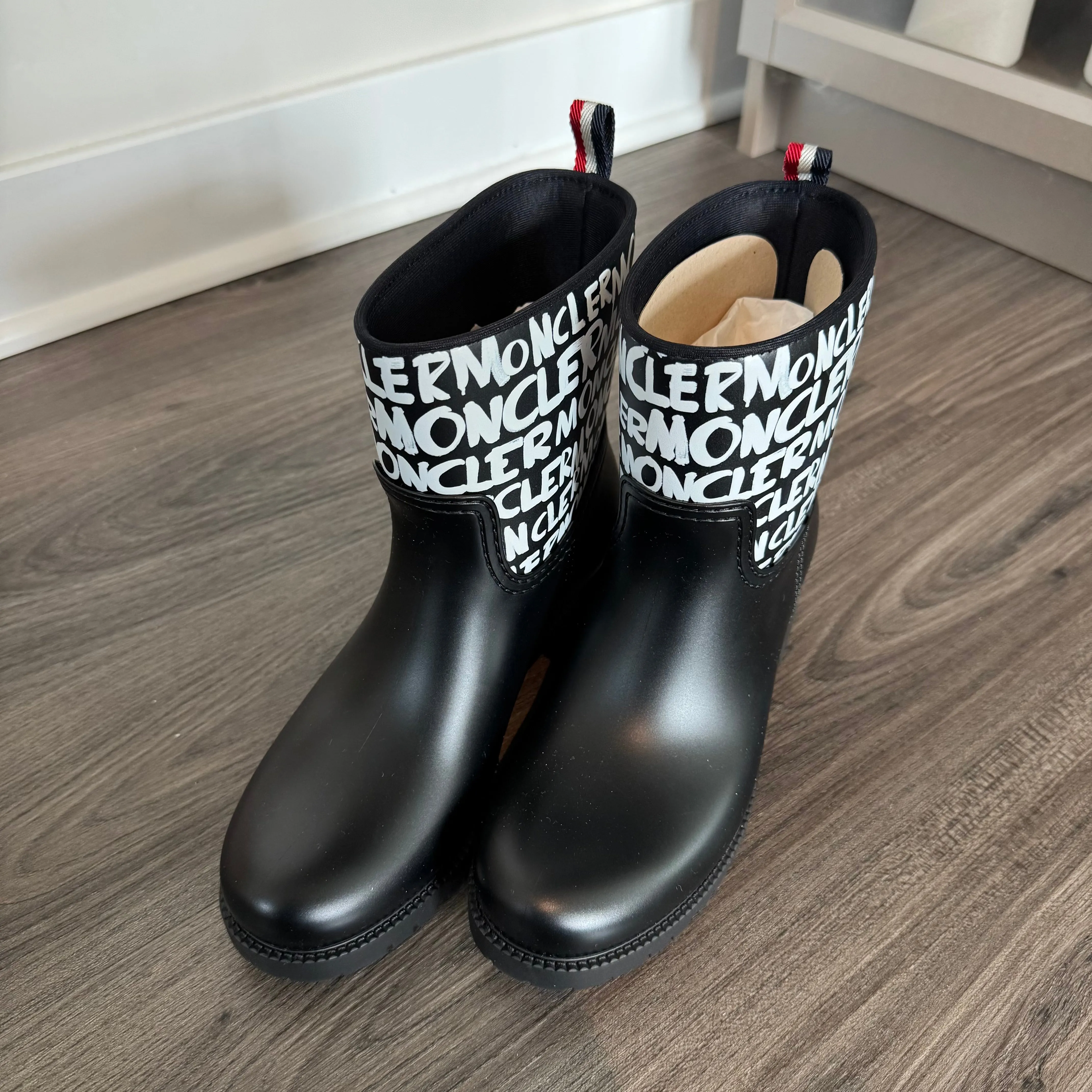 Moncler Ginette Logo Rain Boots