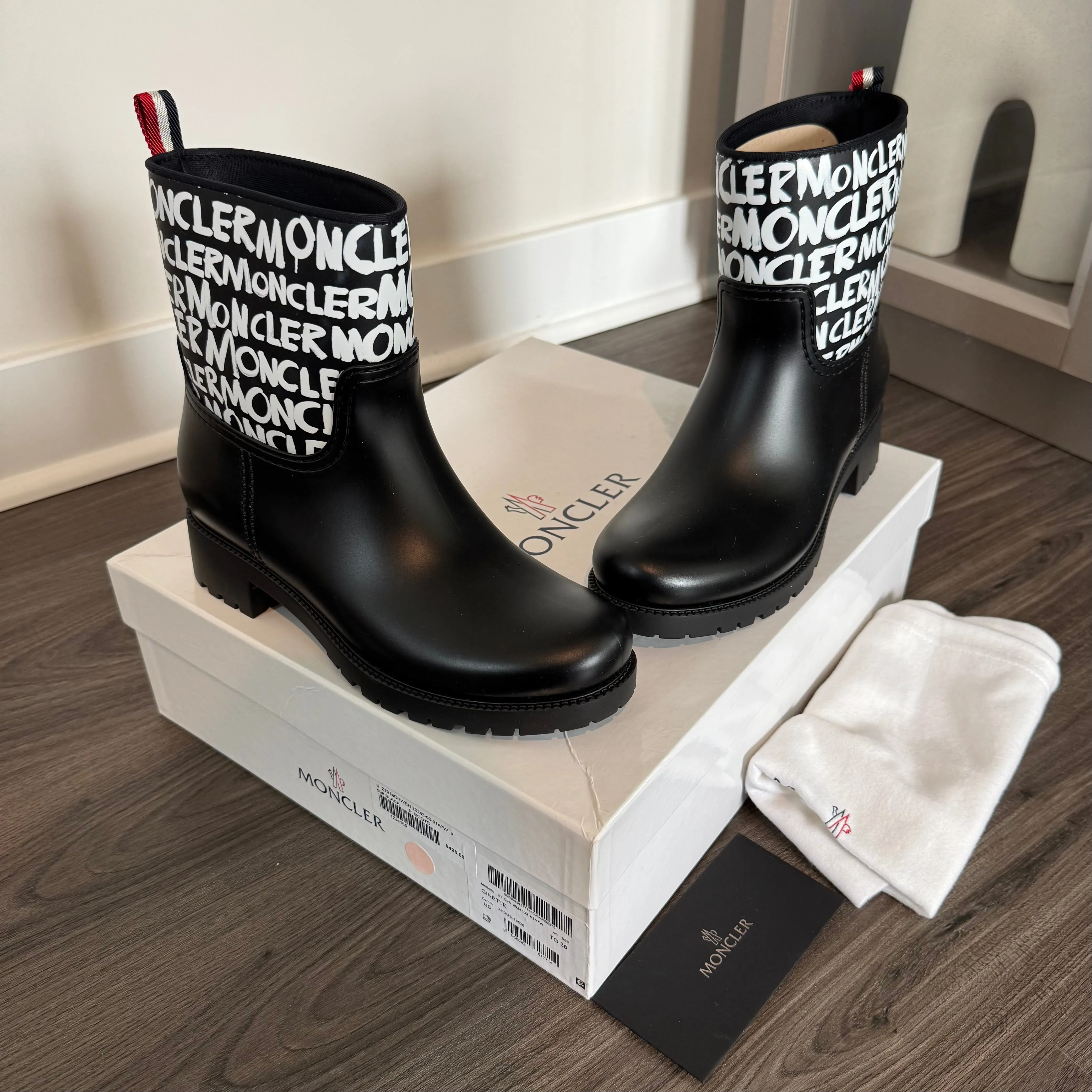Moncler Ginette Logo Rain Boots