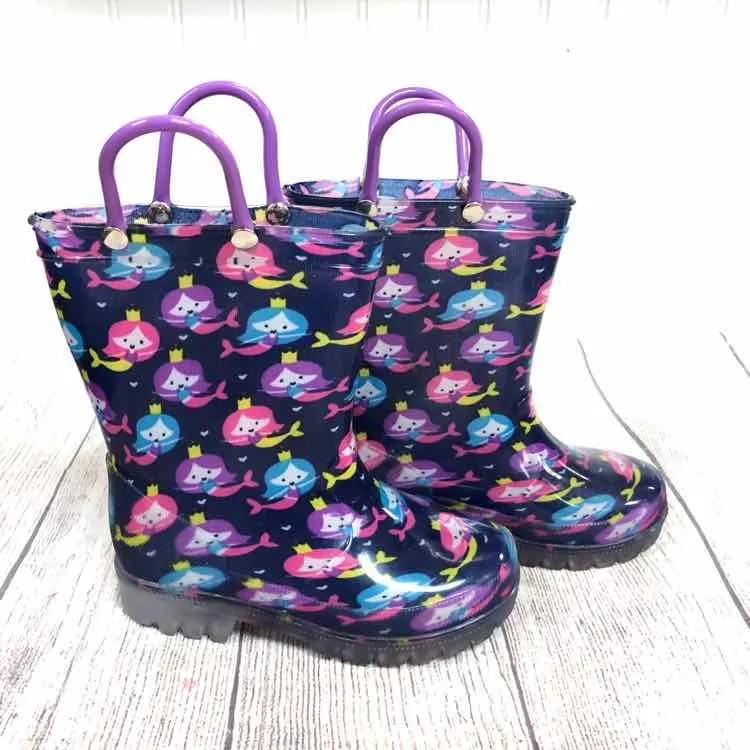 Multi-Color Size 9 Girls Rain Boots