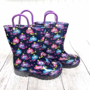 Multi-Color Size 9 Girls Rain Boots