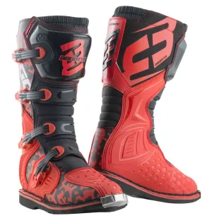 MX-3 Bogotto Camouflage Motocross Boots, Red/Black
