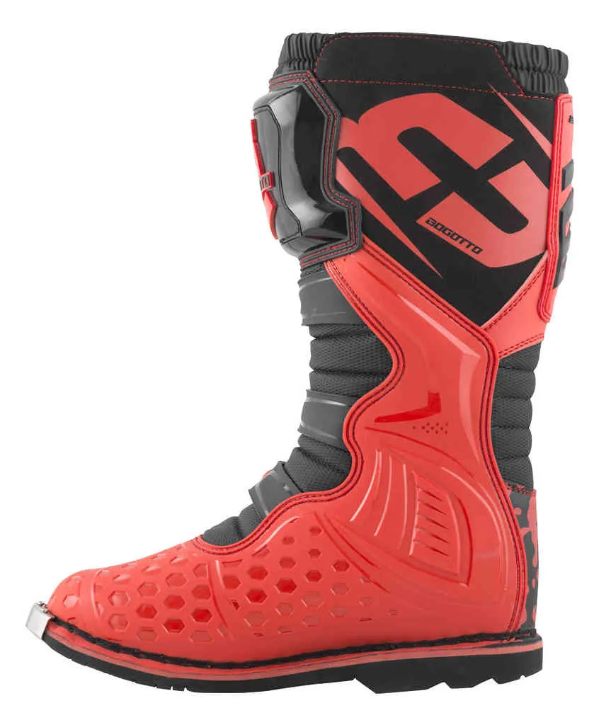 MX-3 Bogotto Camouflage Motocross Boots, Red/Black