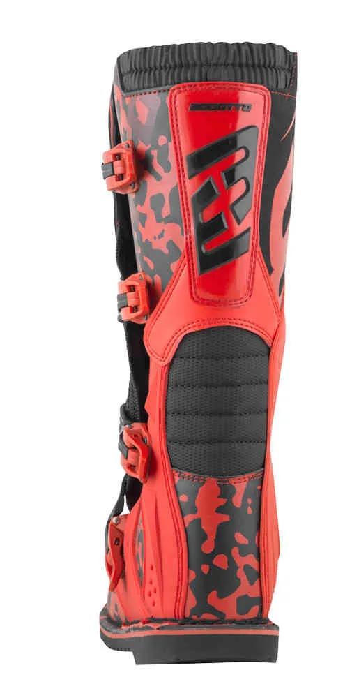 MX-3 Bogotto Camouflage Motocross Boots, Red/Black