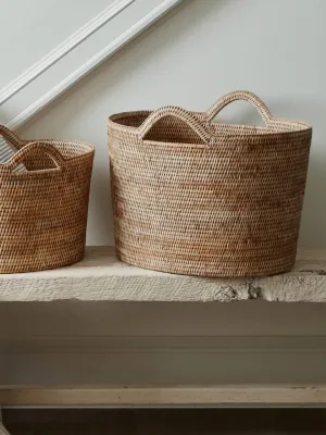 Natural Rattan Bucket Basket
