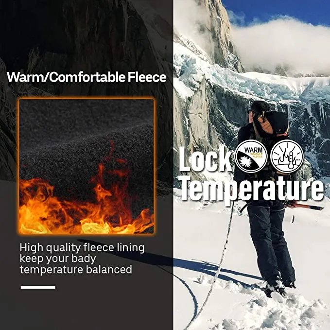 New Men's Snow Ski Fleece Pants Fleece Lined Soft Shell Outdoor Waterproof Hiking Pant, Grey, Sz 32!