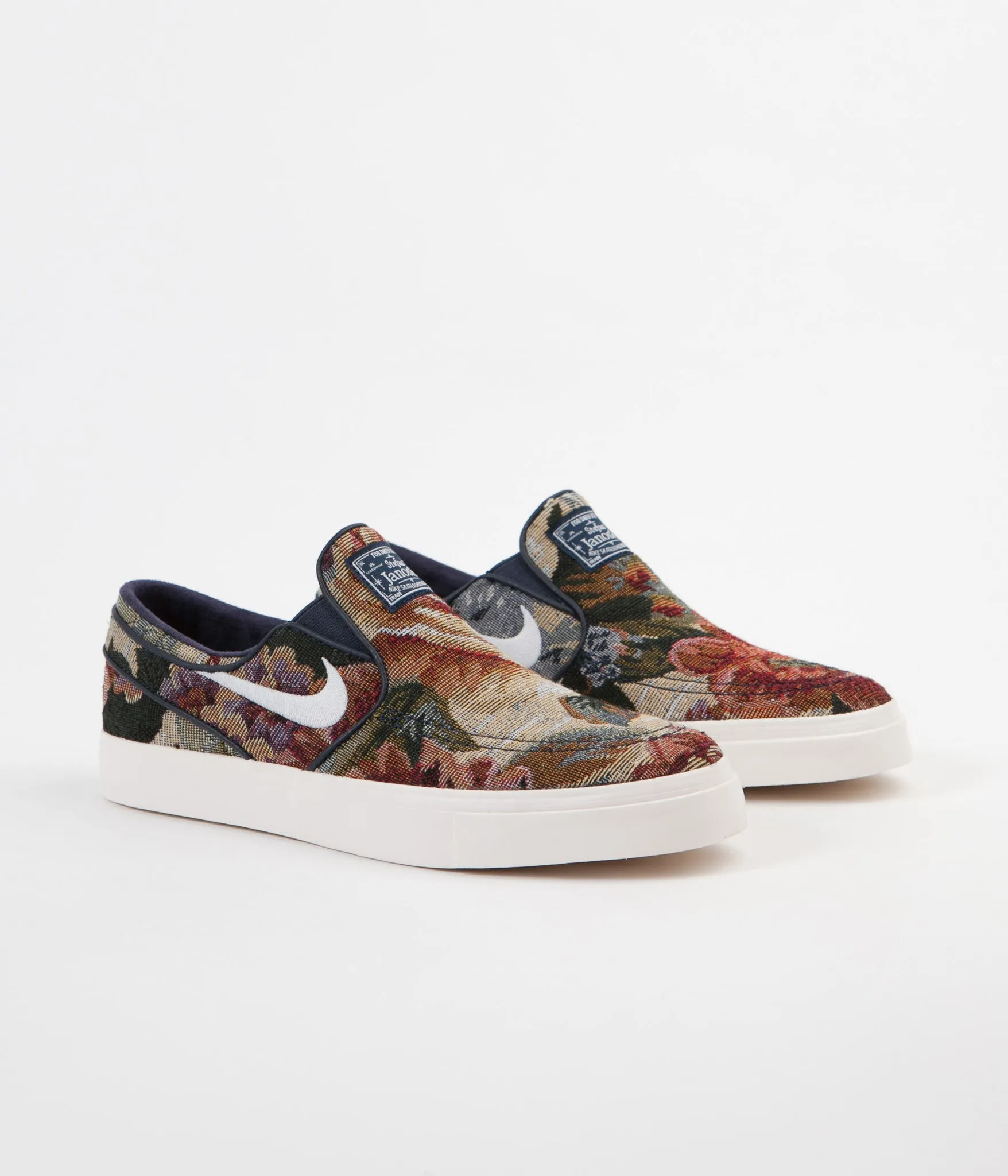 Nike SB Stefan Janoski Slip On Canvas Premium Shoes - Multi-colour / White - Ivory - Obsidian