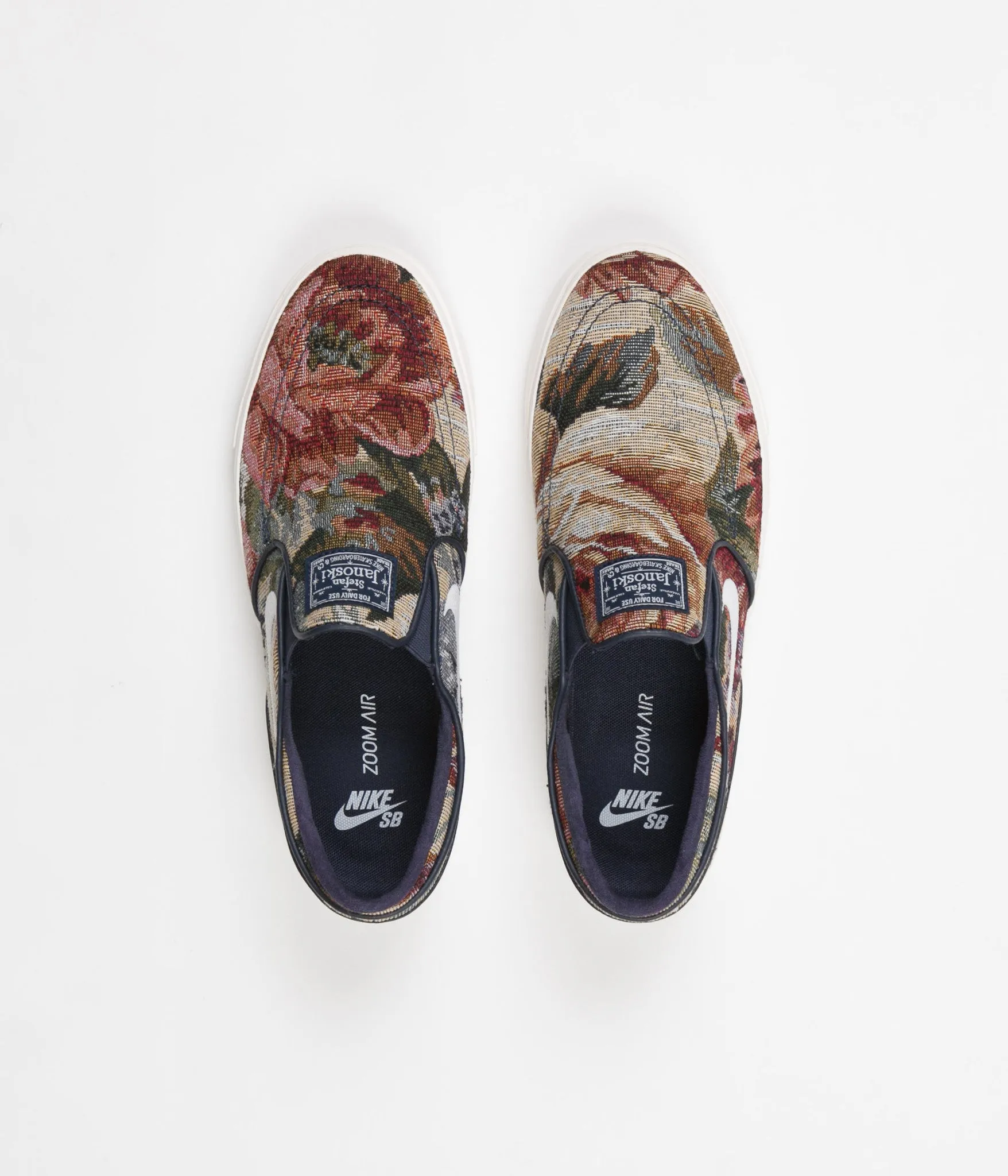 Nike SB Stefan Janoski Slip On Canvas Premium Shoes - Multi-colour / White - Ivory - Obsidian