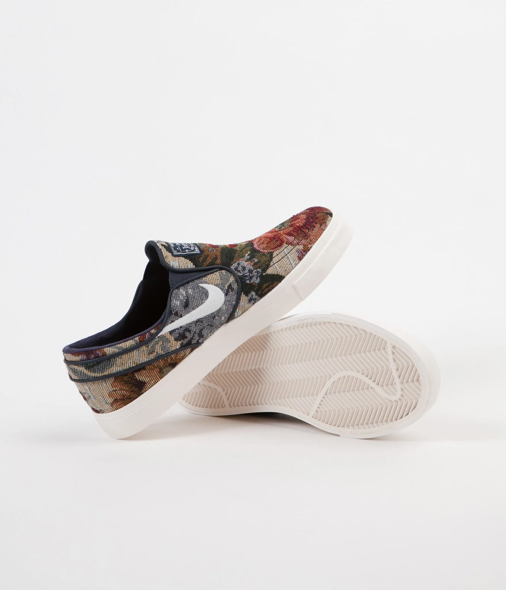 Nike SB Stefan Janoski Slip On Canvas Premium Shoes - Multi-colour / White - Ivory - Obsidian