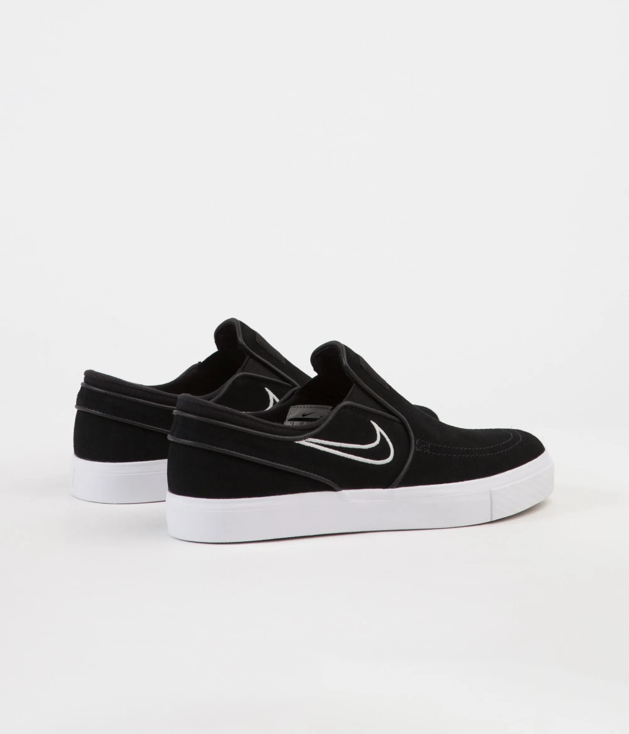 Nike SB Stefan Janoski Slip On Shoes - Black / Light Bone - White