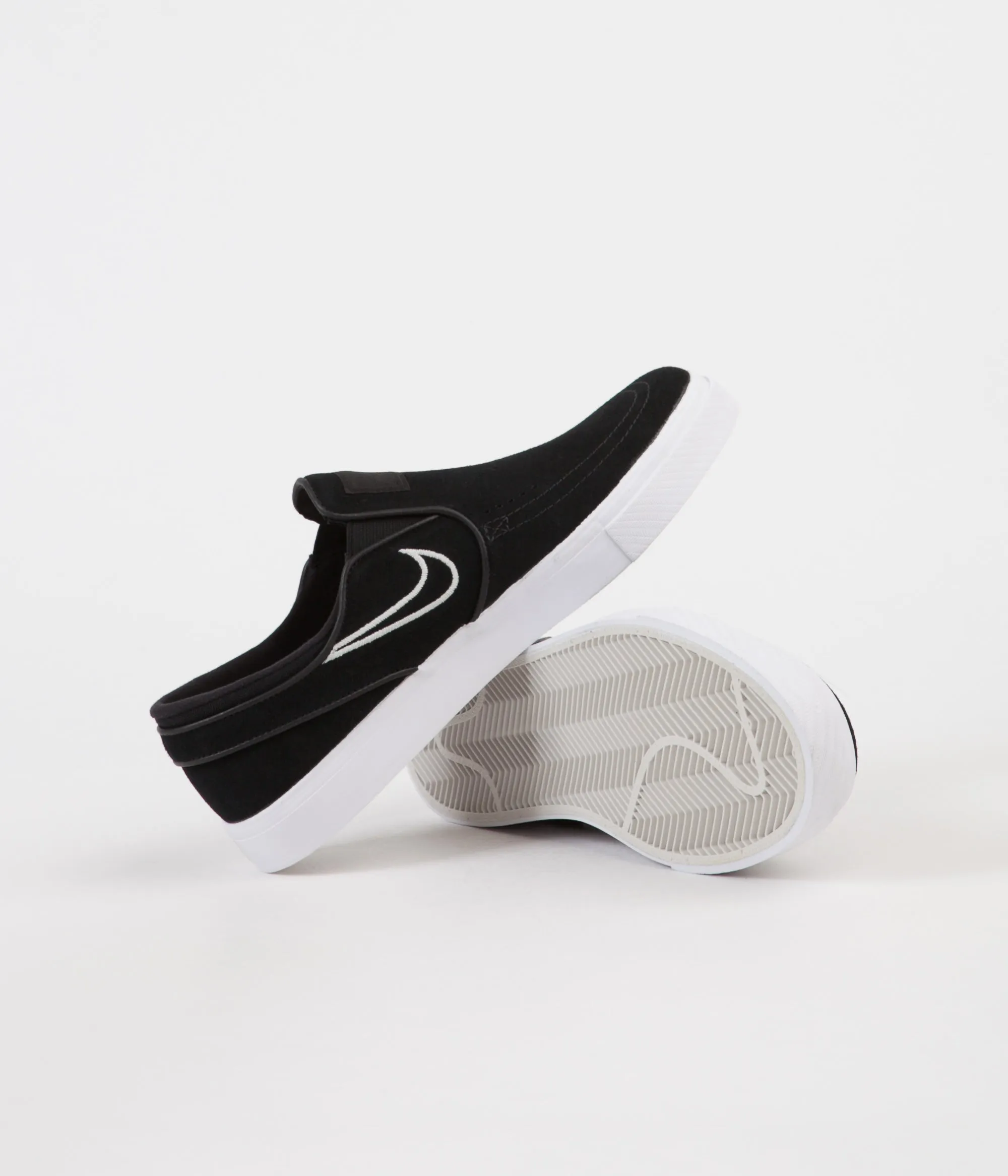 Nike SB Stefan Janoski Slip On Shoes - Black / Light Bone - White